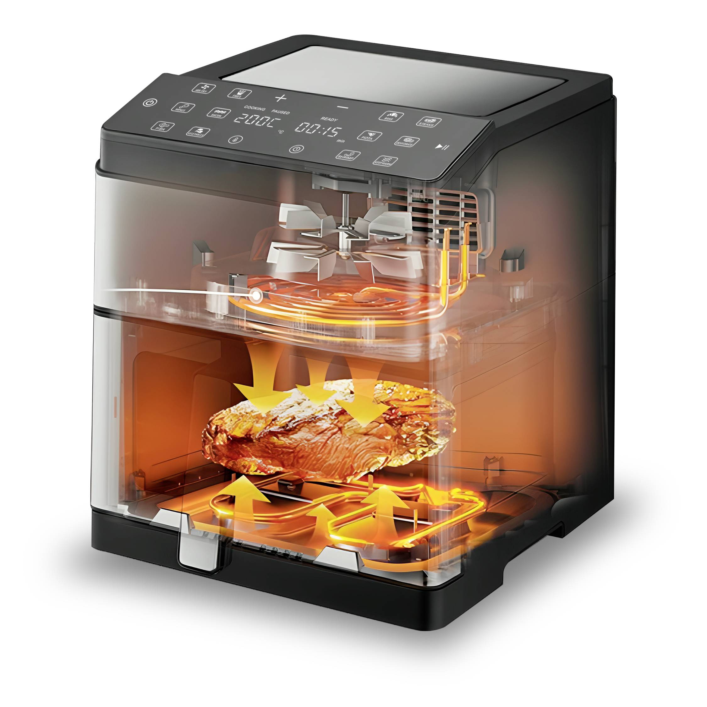 SOGO Human Technology Advanced 1800 Friteuse à air chaud 8 l 1800 W noir, acier inoxydable