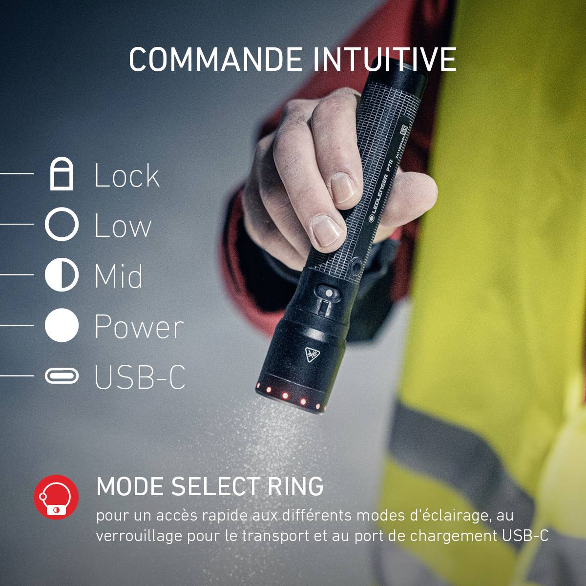 Ledlenser P7R Lampe de poche à batterie 1200 lm 80 h