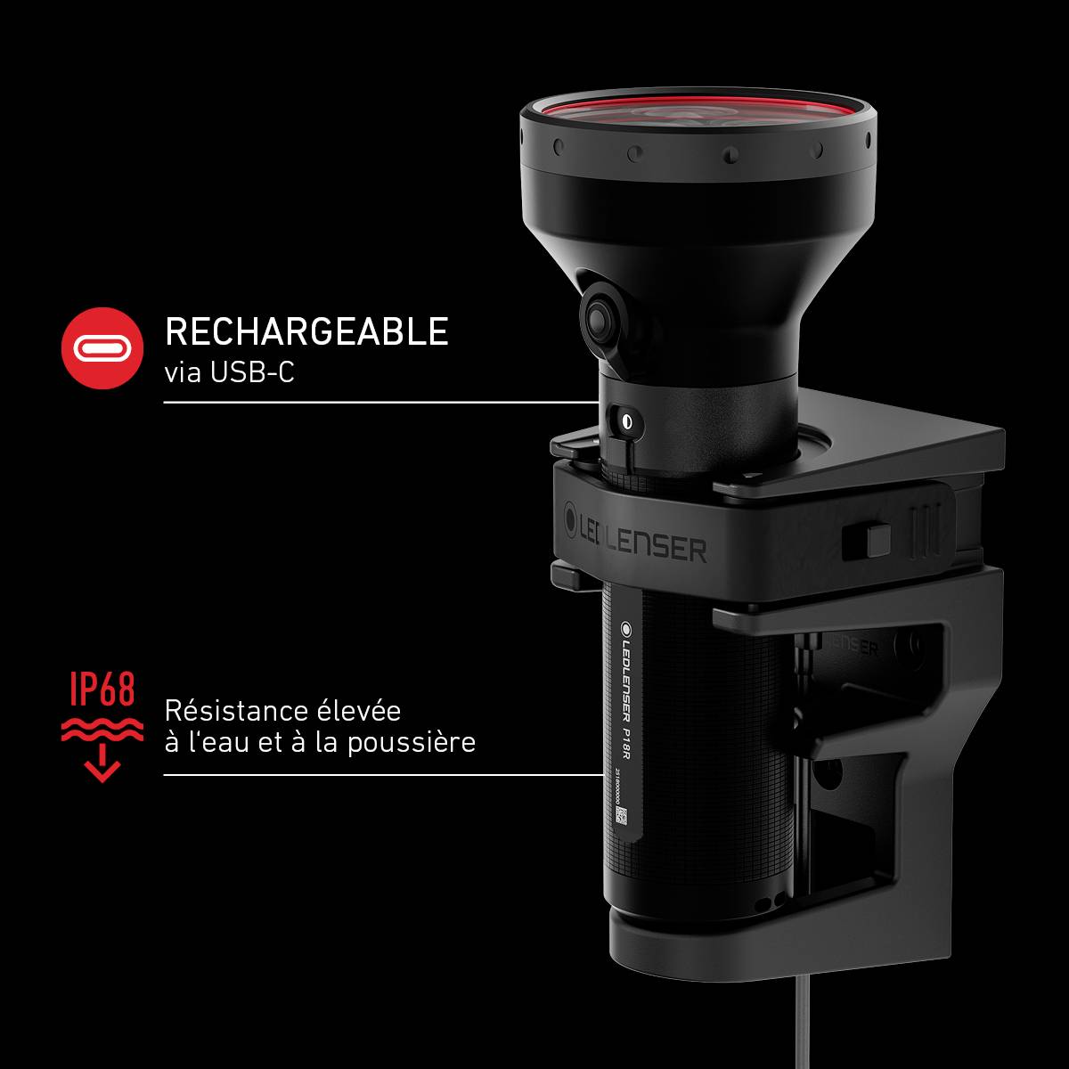 Ledlenser P18R Lampe de poche à batterie 3200 lm 45 h