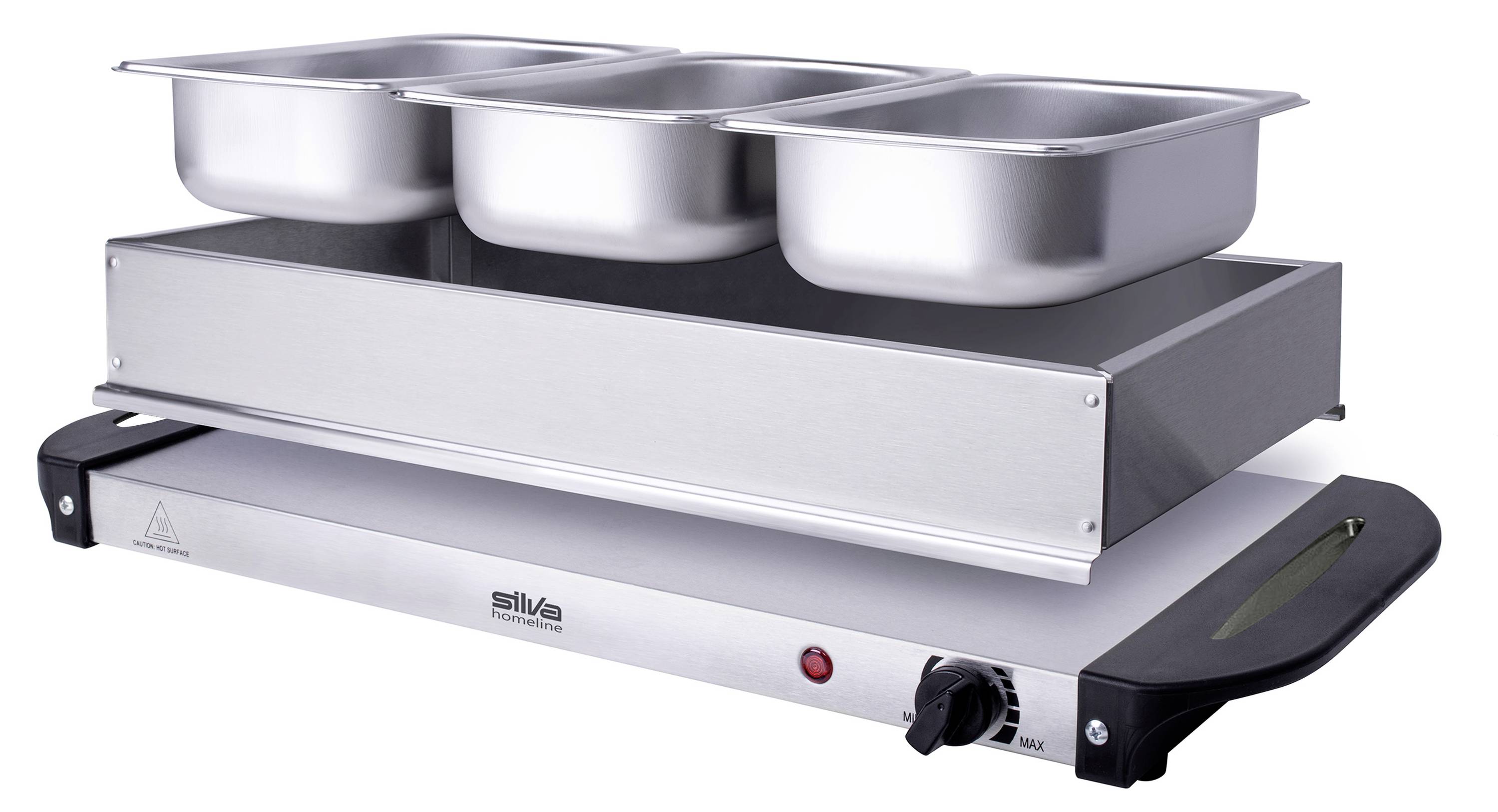 Silva Homeline SH 4.1 425009 Chauffe-plat de buffet acier inoxydable, noir