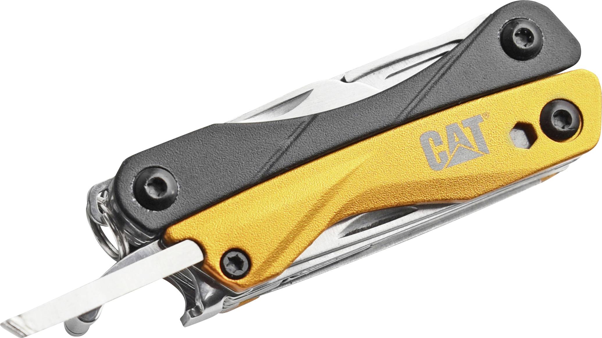 CAT 980857ING Couteau multifonction noir, Yellow