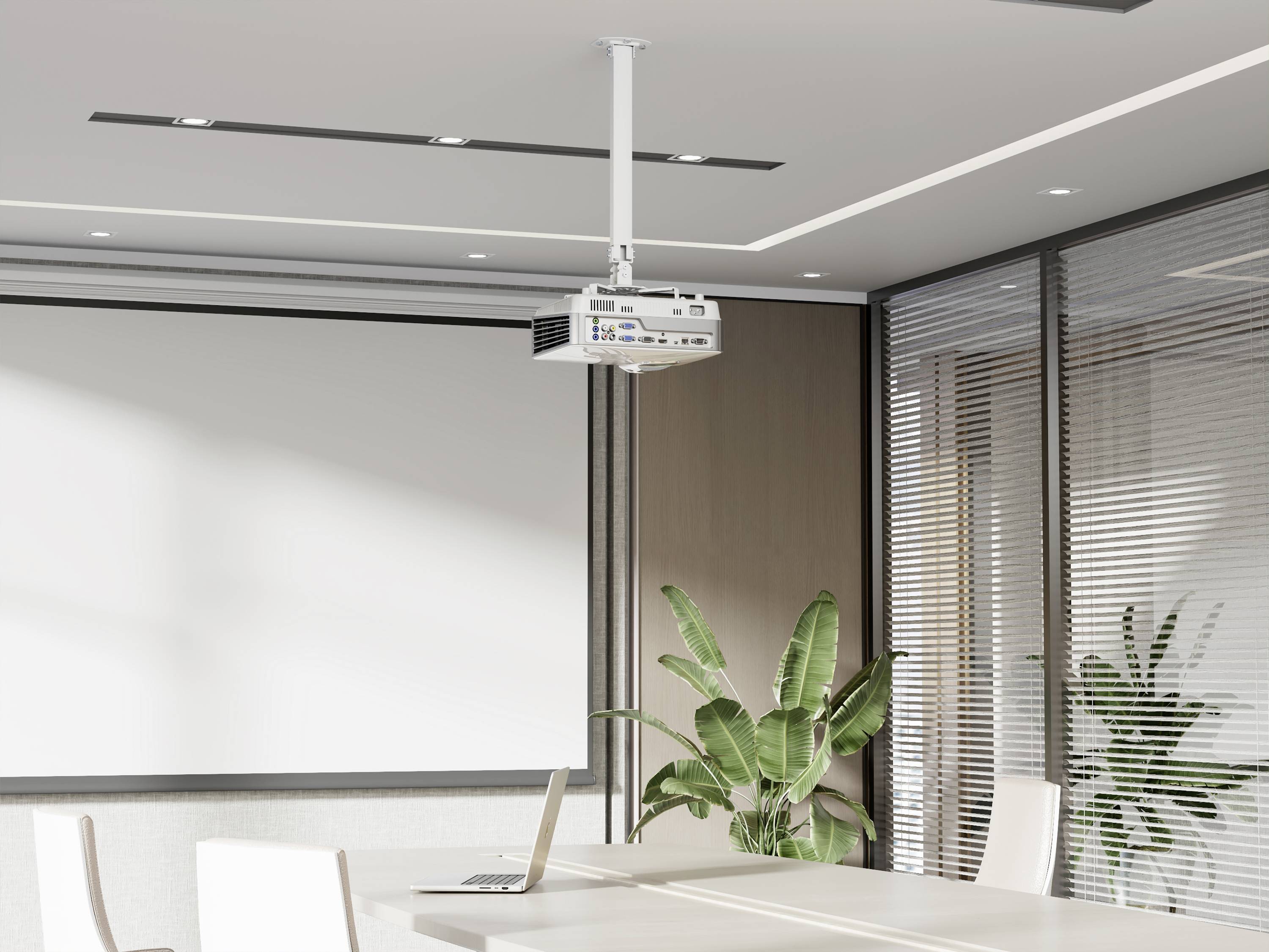 Reflecta Prometheus Support plafond pour projecteur support de plafond, rotatif Distance sol/plafond (max.): 900 mm blanc