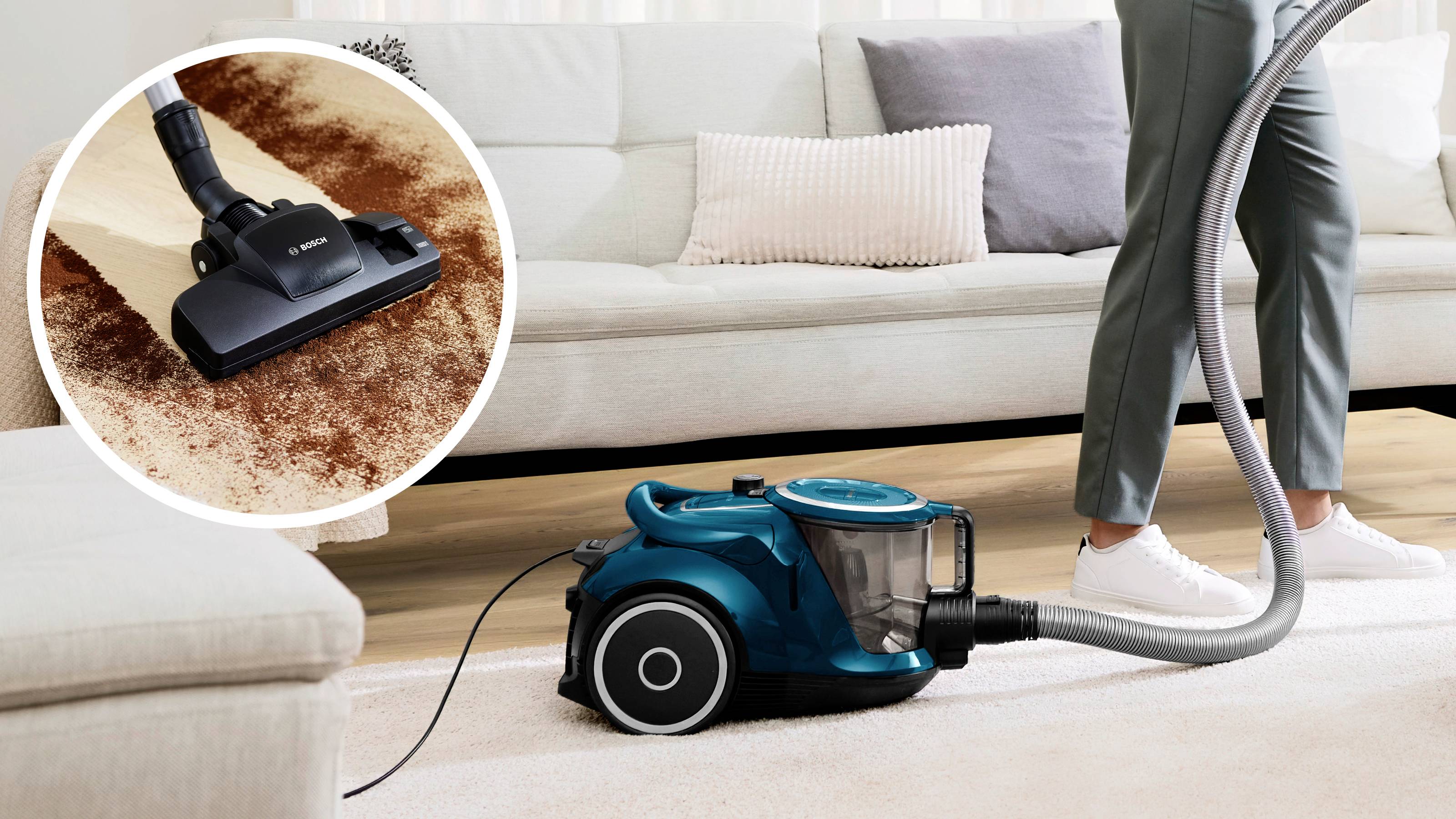 Bosch beutelloser Staubsauger ProFamily GS41 Serie 6, blau Aspirateur sans sac sans sac