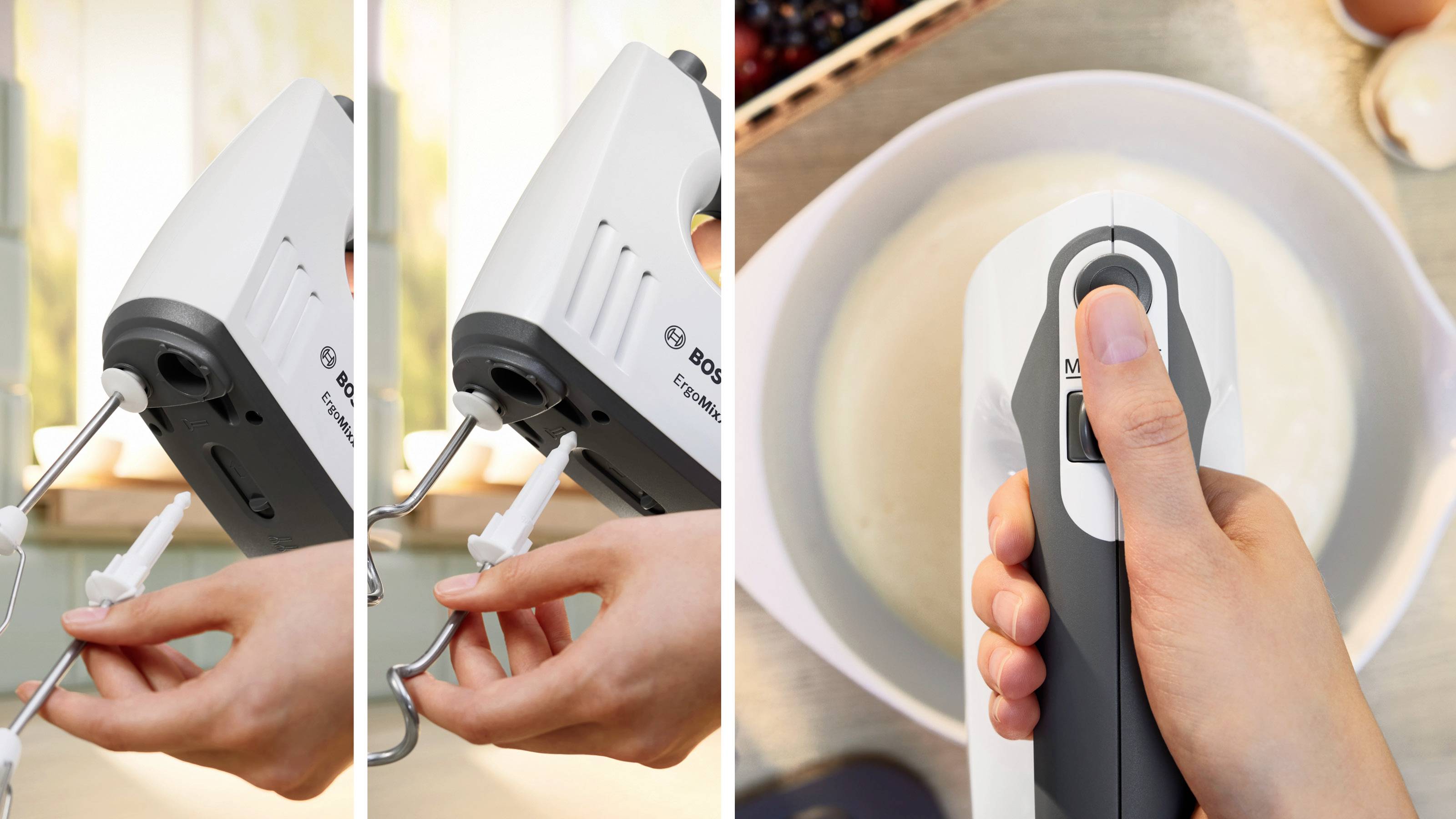 Bosch ErgoMixx 750 Watt, Edelstahl-Mixuß Batteur 750 W noir, blanc