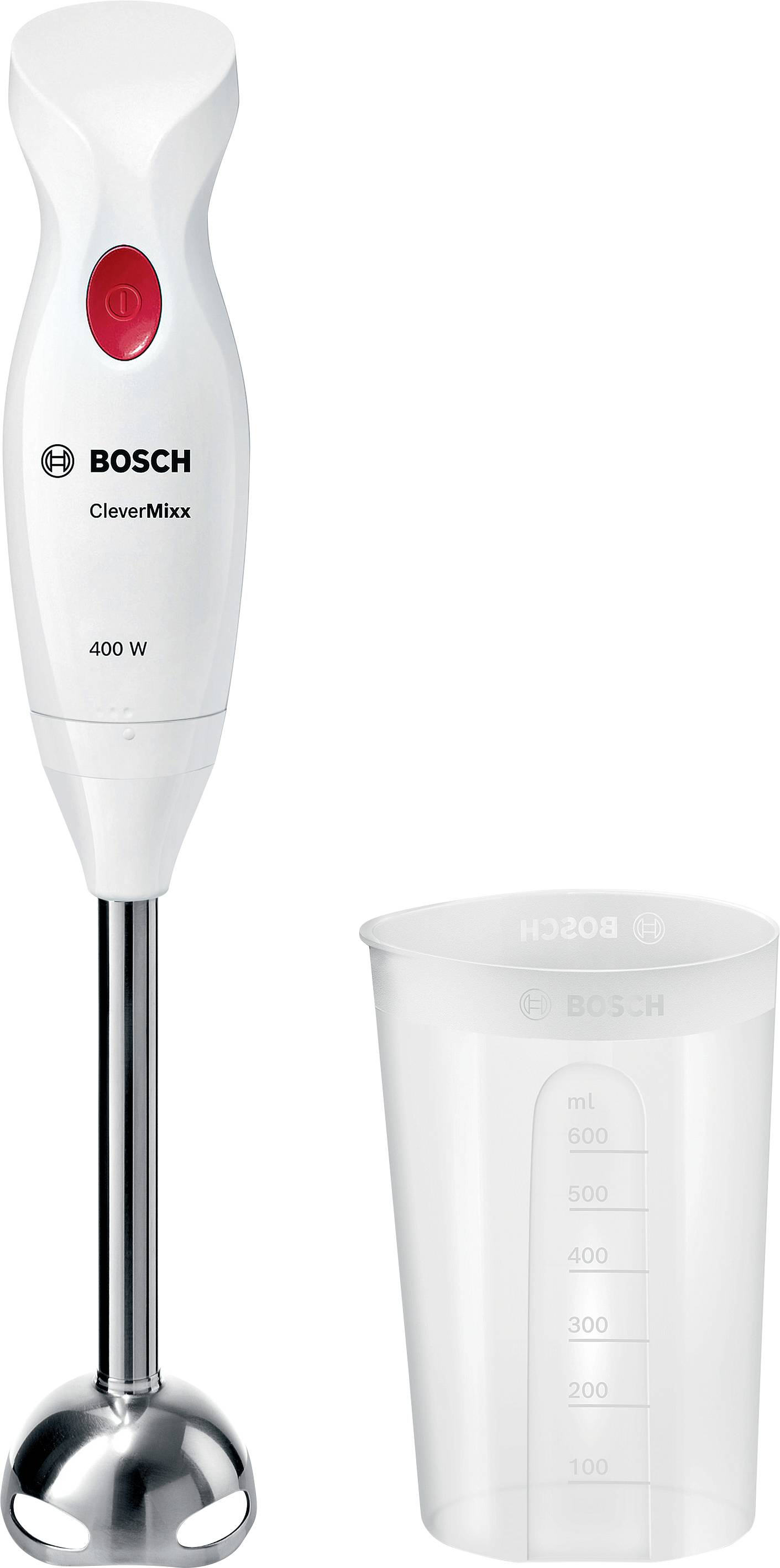 Bosch CleverMixx 400 Watt Metallfuß Mixeur plongeant 400 W acier inoxydable, blanc