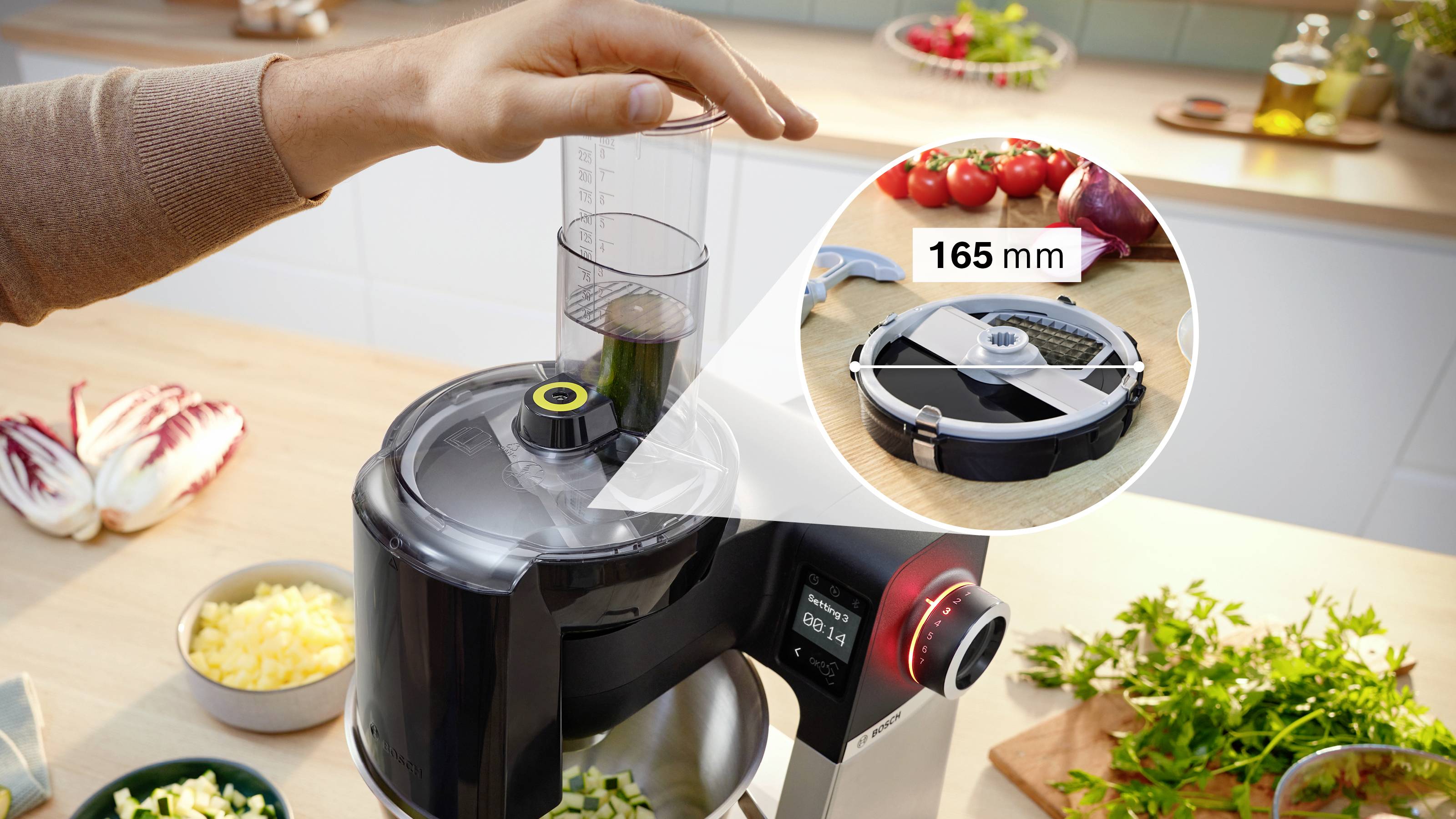 Bosch Würfelschneider für Bosch Küchenmaschine Serie 6 und 8 Cubeuse noir, gris