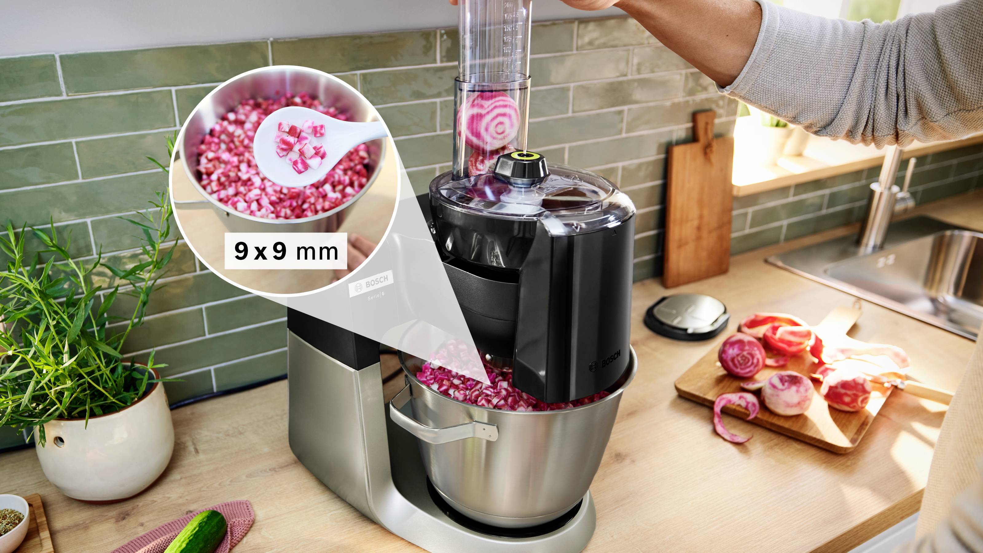 Bosch Würfelschneider für Bosch Küchenmaschine Serie 6 und 8 Cubeuse noir, gris