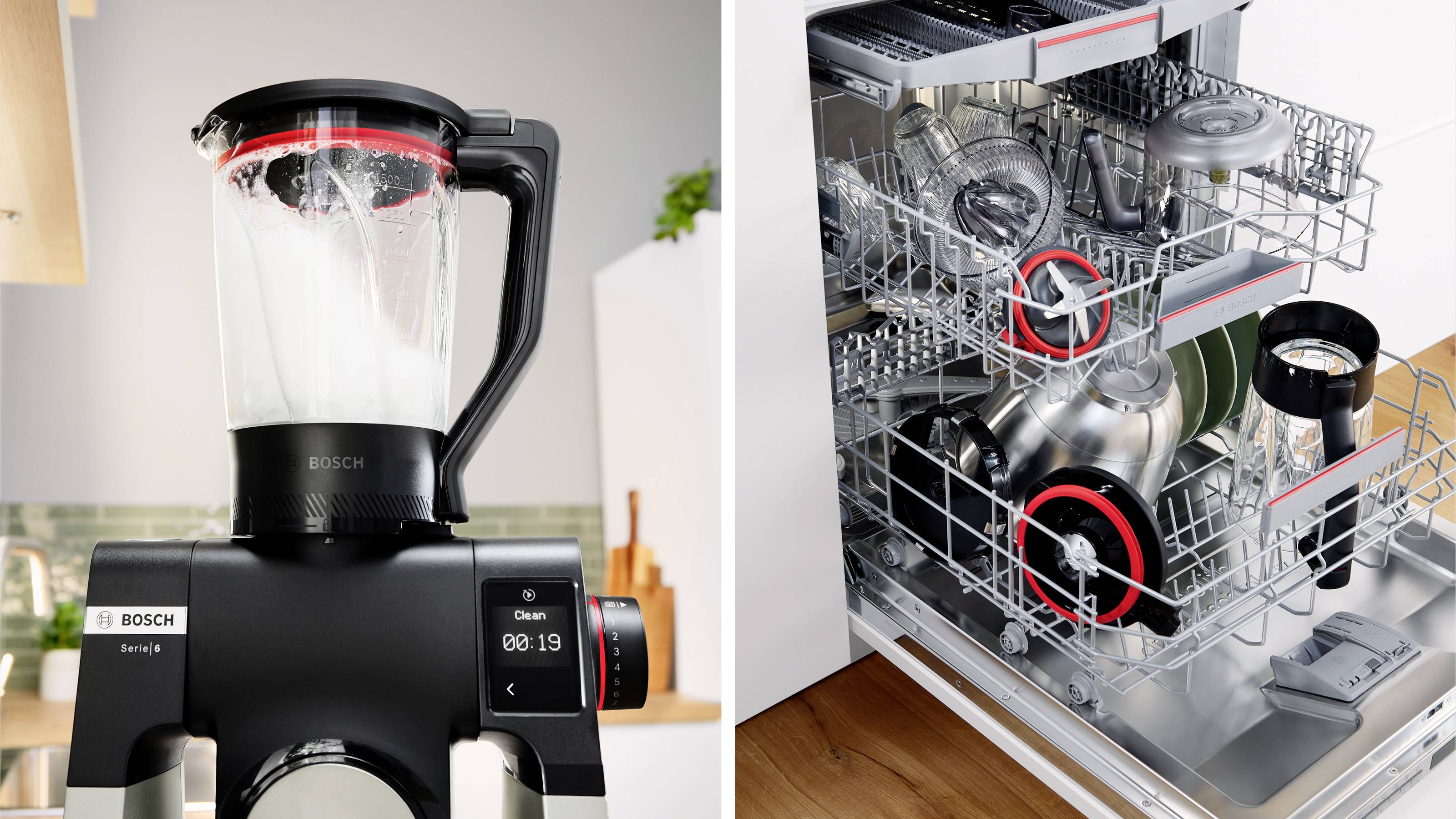 Bosch ThermoSafe Glasmixer für Bosch Küchenmaschine Serie 6 Accessoire mixeur noir, transparent