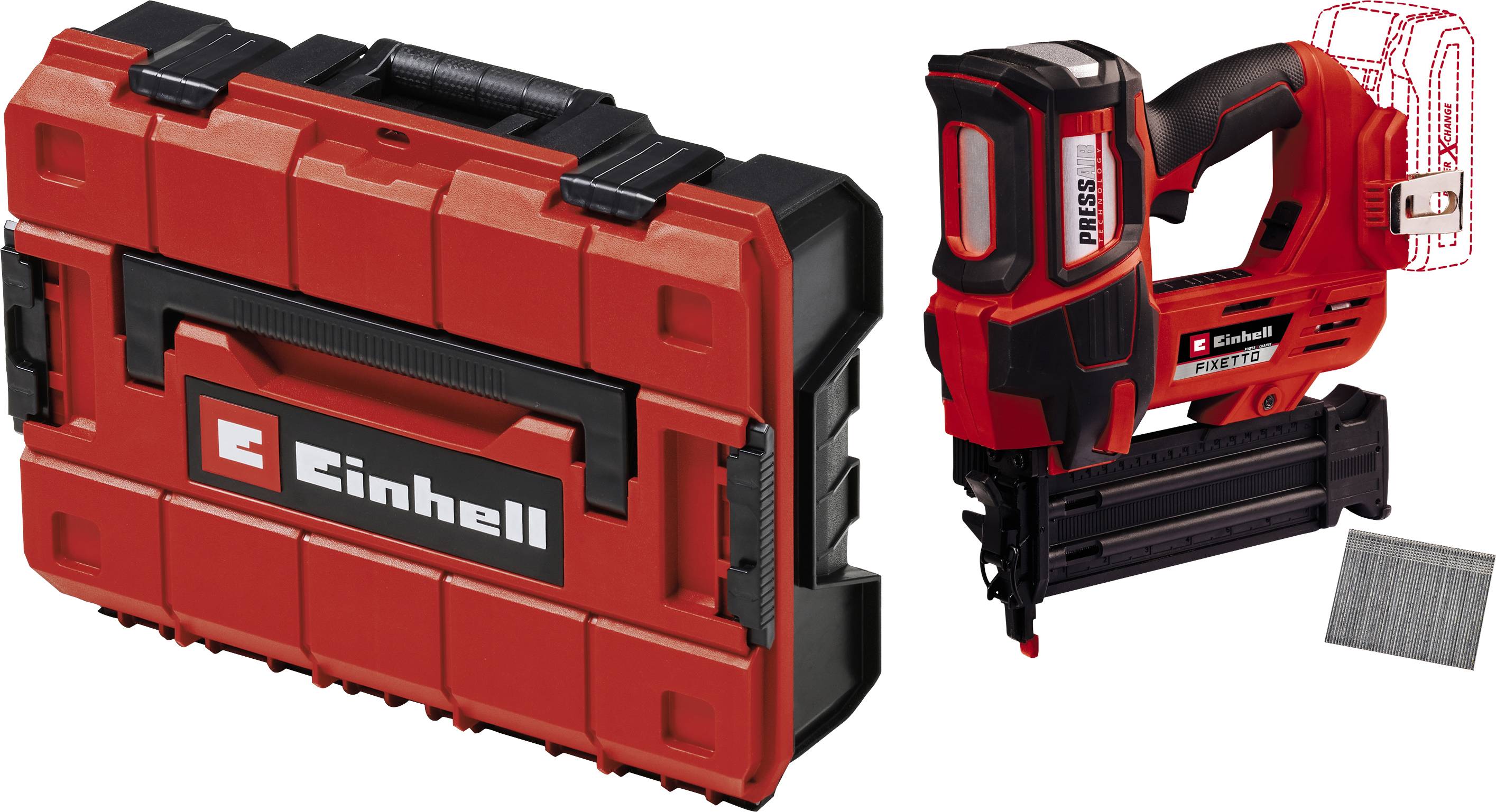 Einhell 4257795+4540011 Cloueuse sans fil sans batterie, sans chargeur, + coffret e-case