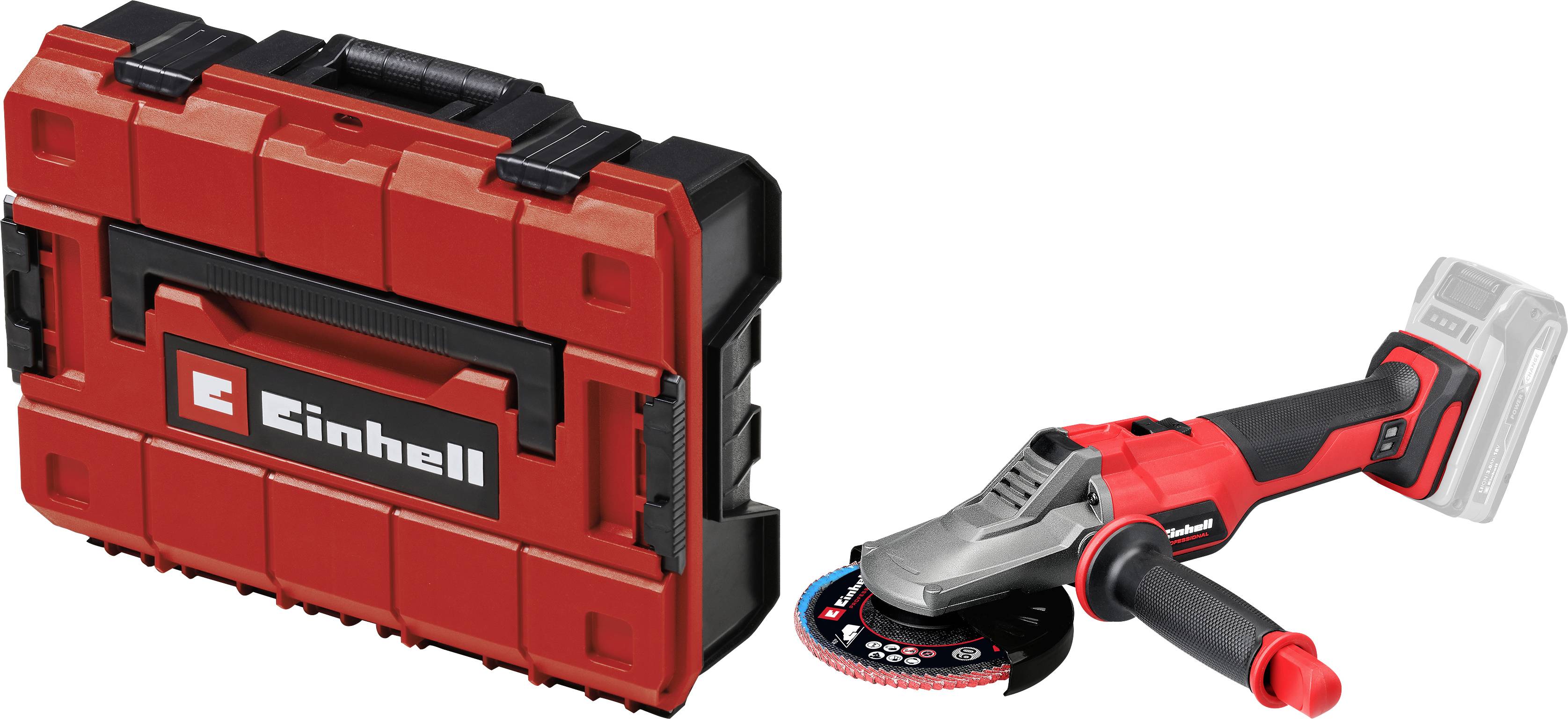 Meuleuse d'angle sans fil Einhell 4431175+4540011 125 mm sans batterie, sans chargeur, + coffret e-case 700 W 18 V 2.5 mAh