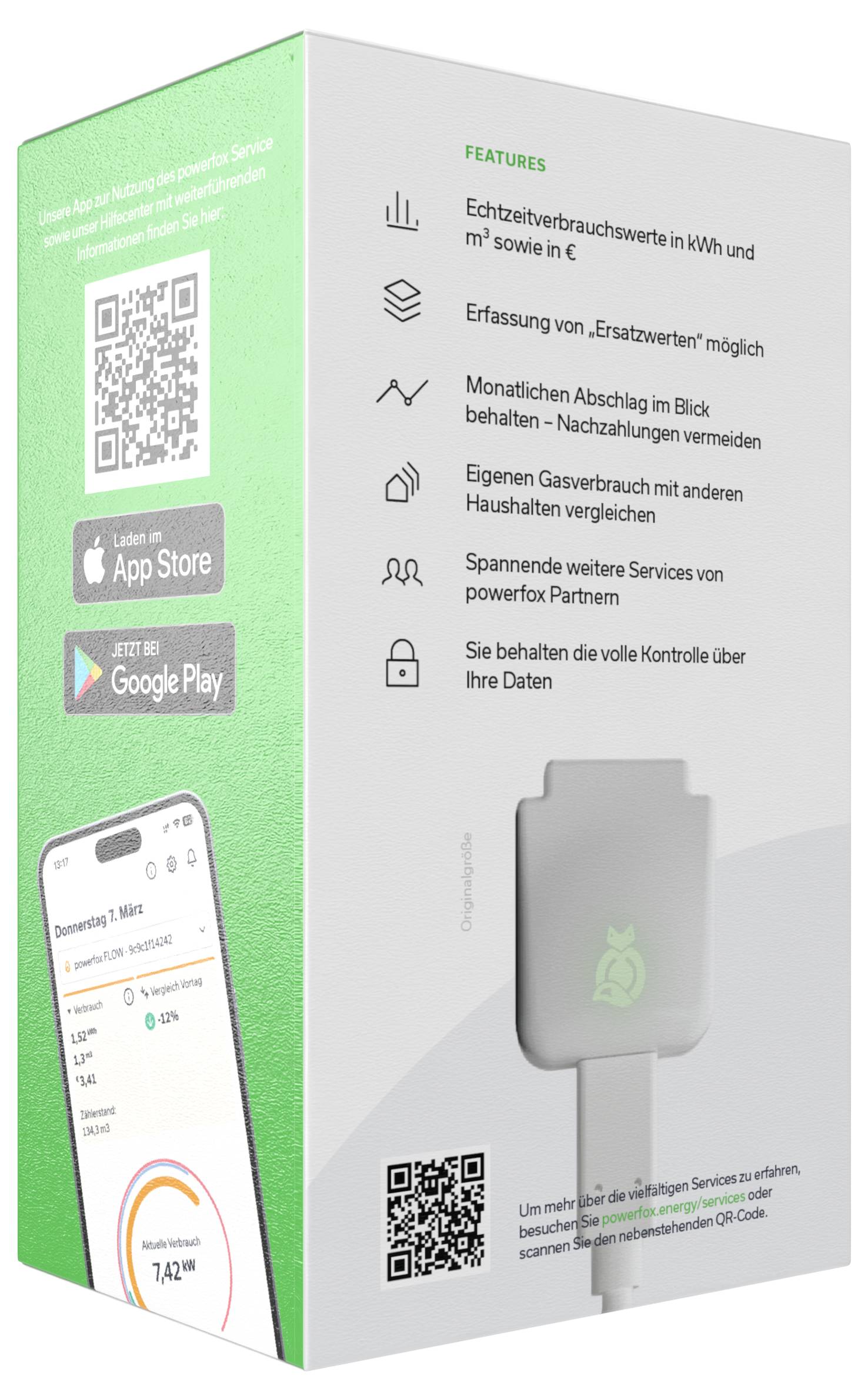 Compteur de coûts d'énergie Powerfox powerfox FLOW Fonction alarme, fonction enregistreur de données, télécommandable par