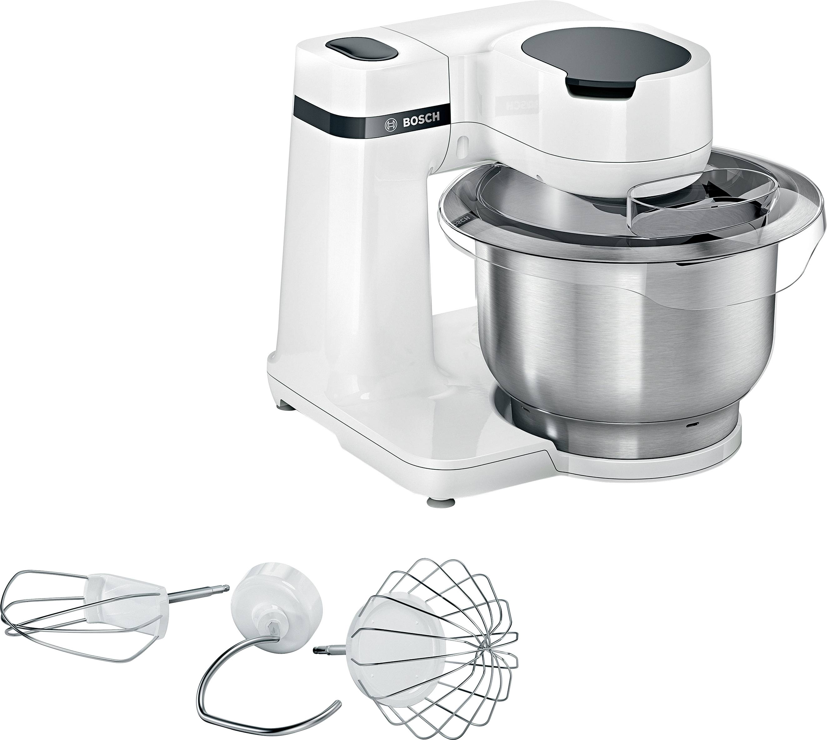 Bosch MUM Serie 2, 700 Watt, Edelstahl-Rührschüssel, weiß Robot de cuisine 700 W blanc