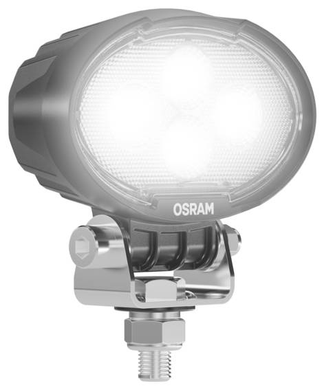 Un éclairage LED de forme ovale avec quatre ampoules et un support de montage en métal, de marque 'OSRAM'.