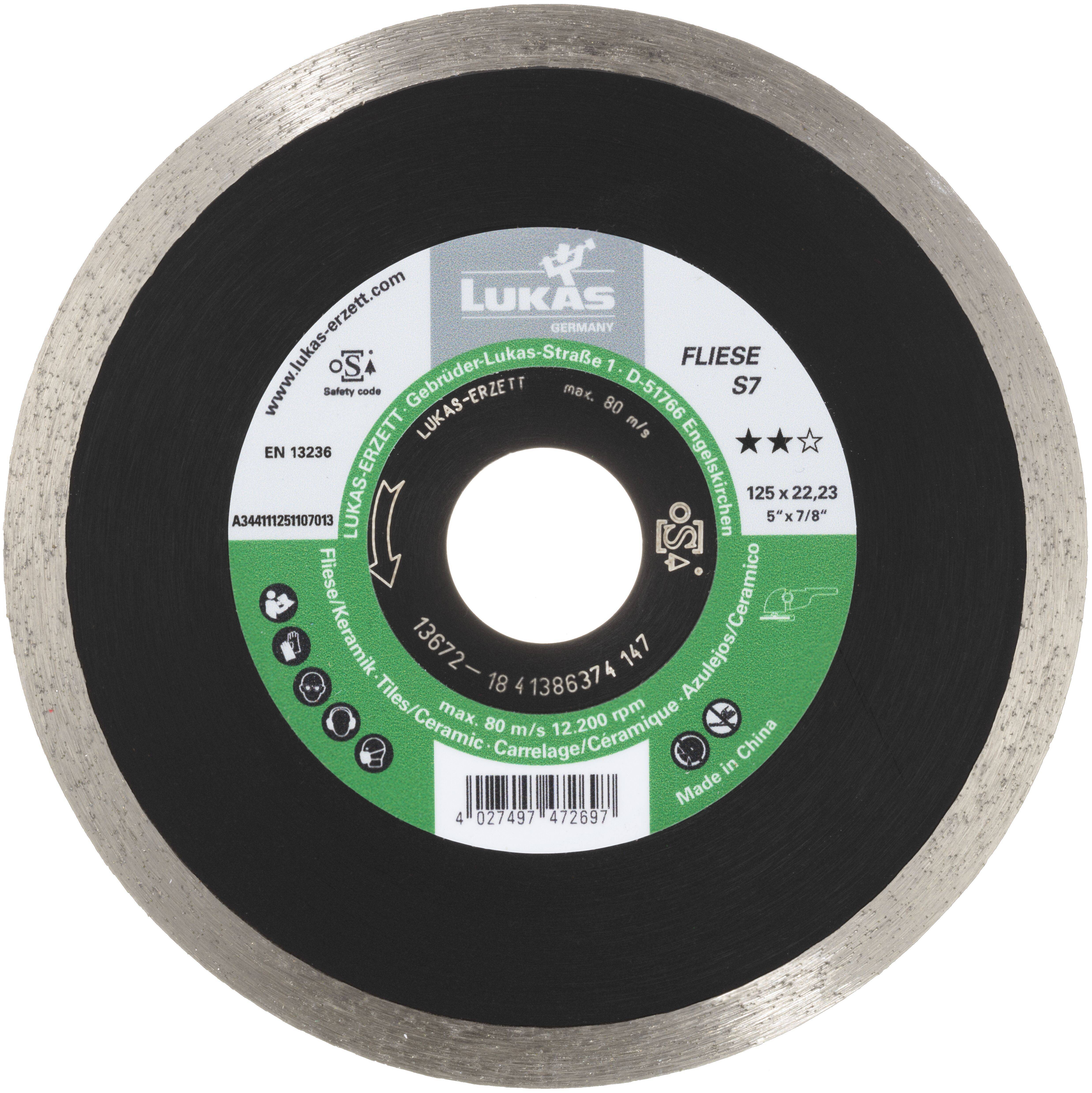 LUKAS-ERZETT A344111151107013 DiamantFLIESE S7 115 Disque à tronçonner diamanté 1 pc(s)