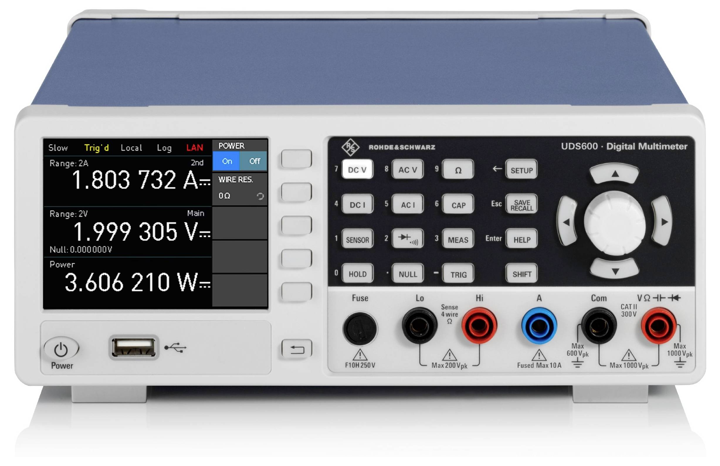 Rohde & Schwarz R&S®UDS500-G Multimètre de table numérique écran graphique, enregistreur de données CAT II 300 V, CAT I 1000 V