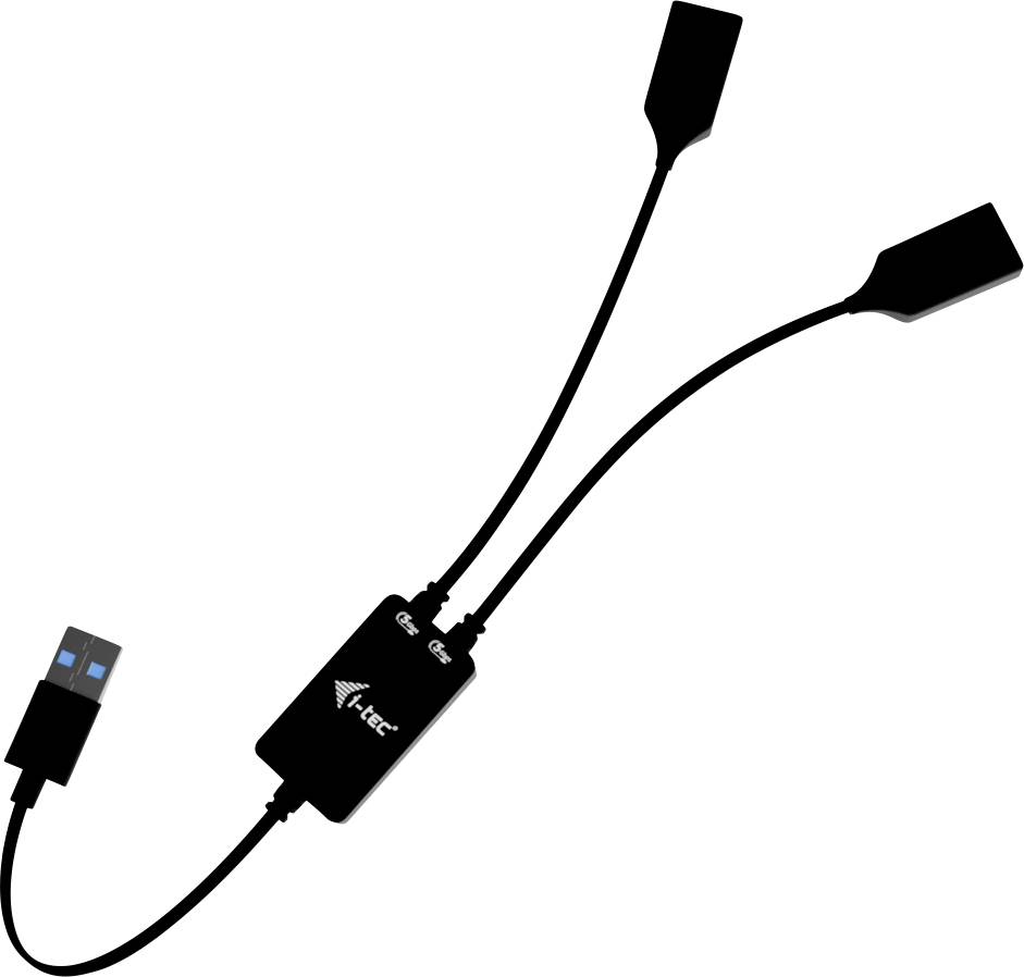 Câble séparateur USB double 'AITEE' avec un connecteur USB-A à une extrémité et deux sorties à l'autre, conçu pour charger plusieurs appareils simultanément.