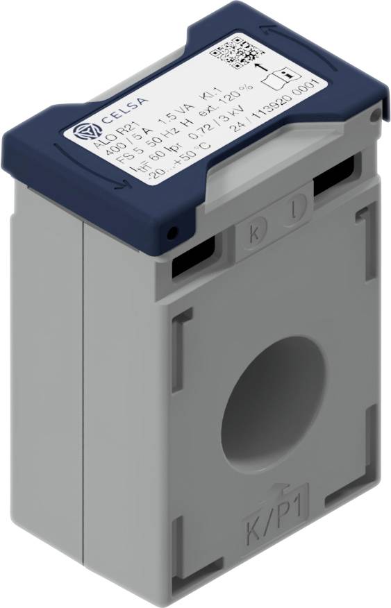 CEJSA transformateur de courant A01B2A, rapport 250/5A, 15 VA, fréquence 50-60 Hz, classe de précision 1, modèle K/P1, plage de température -10°C à +50°C.