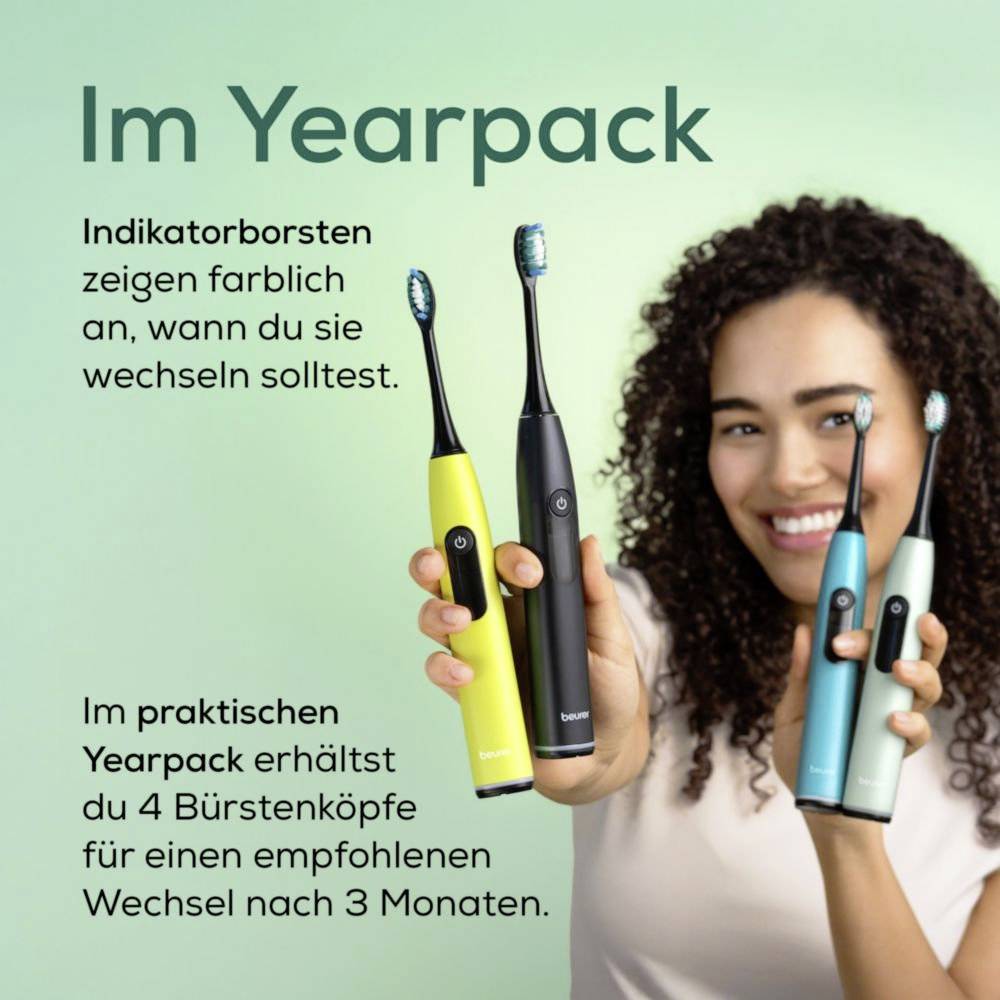 Beurer Bürstenköpfe Prem. Protection Plus 4 St. 10523 Brossettes de rechange noir, turquoise