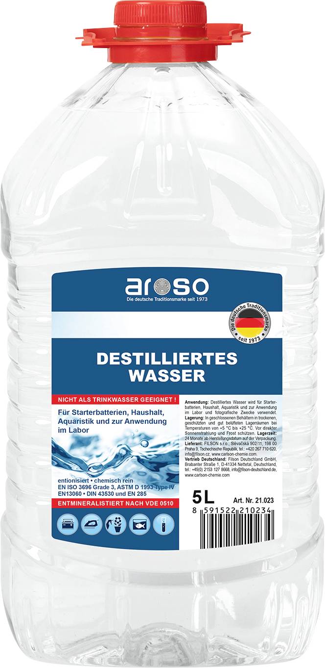 aroso 21023 AROSO Destilliertes Wasser 5.0 Liter Eau distillée