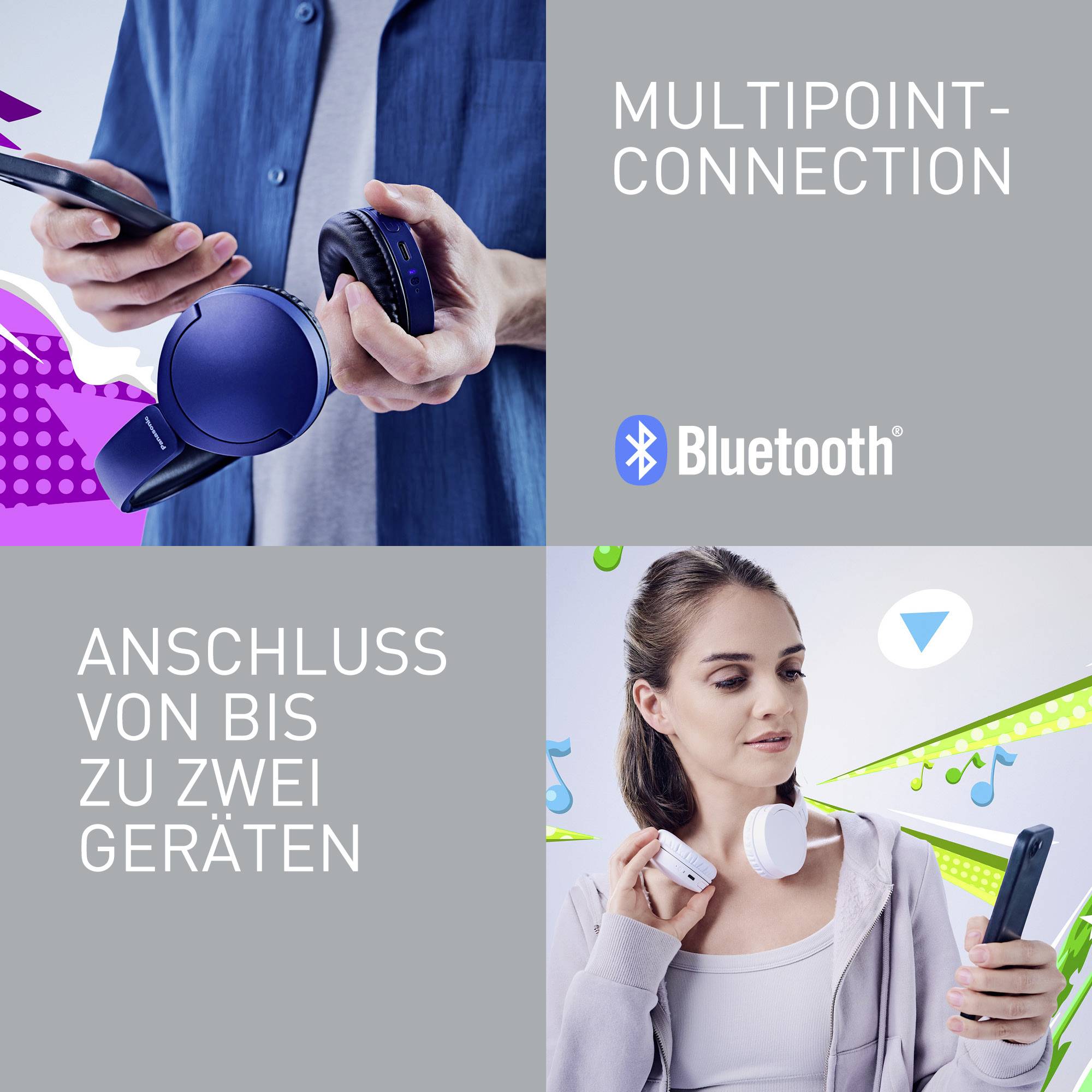 Panasonic Casque supra-auriculaire Bluetooth blanc