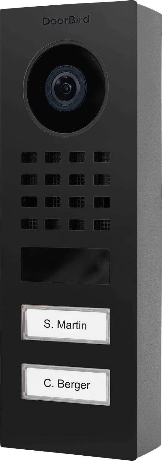 DoorBird D1102V AP Interphone Bluetooth, Wi-Fi, Ethernet Station extérieure noir graphite (satiné mat)