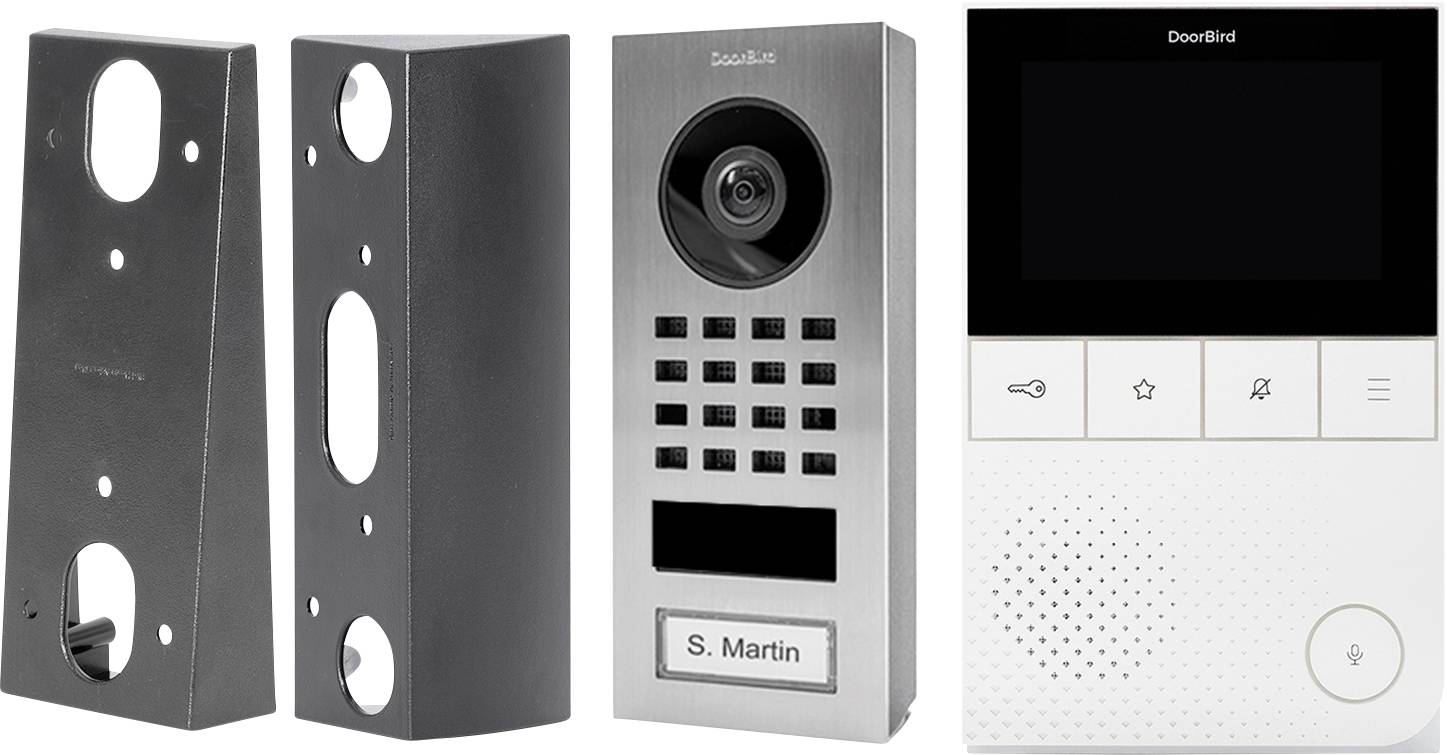 DoorBird Kit D11 Interphone vidéo Ethernet, Wi-Fi Set complet acier inoxydable V2A (brossé)