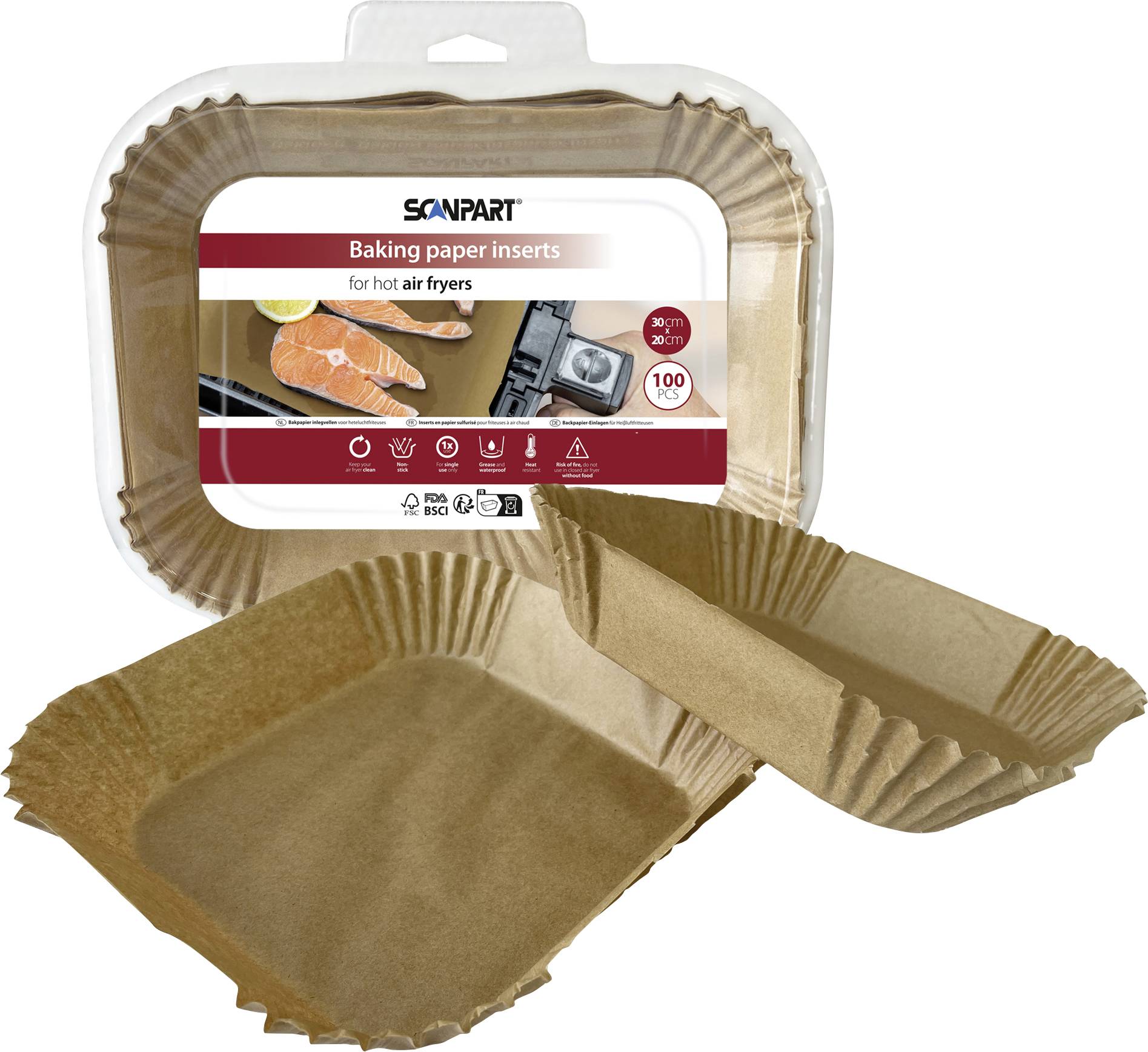 ScanPart 2910070010 Papier friteuse à air chaud 31x20,5cm