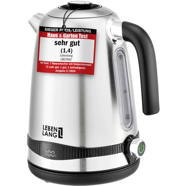 Lebenlang LBE2662 Bouilloire sans BPA, avec écran acier inoxydable Contenance: 1.7 l Lebenlang LBE2662 Bouilloire sans BPA, avec écran acier inoxydable Contenance: 1.7 l