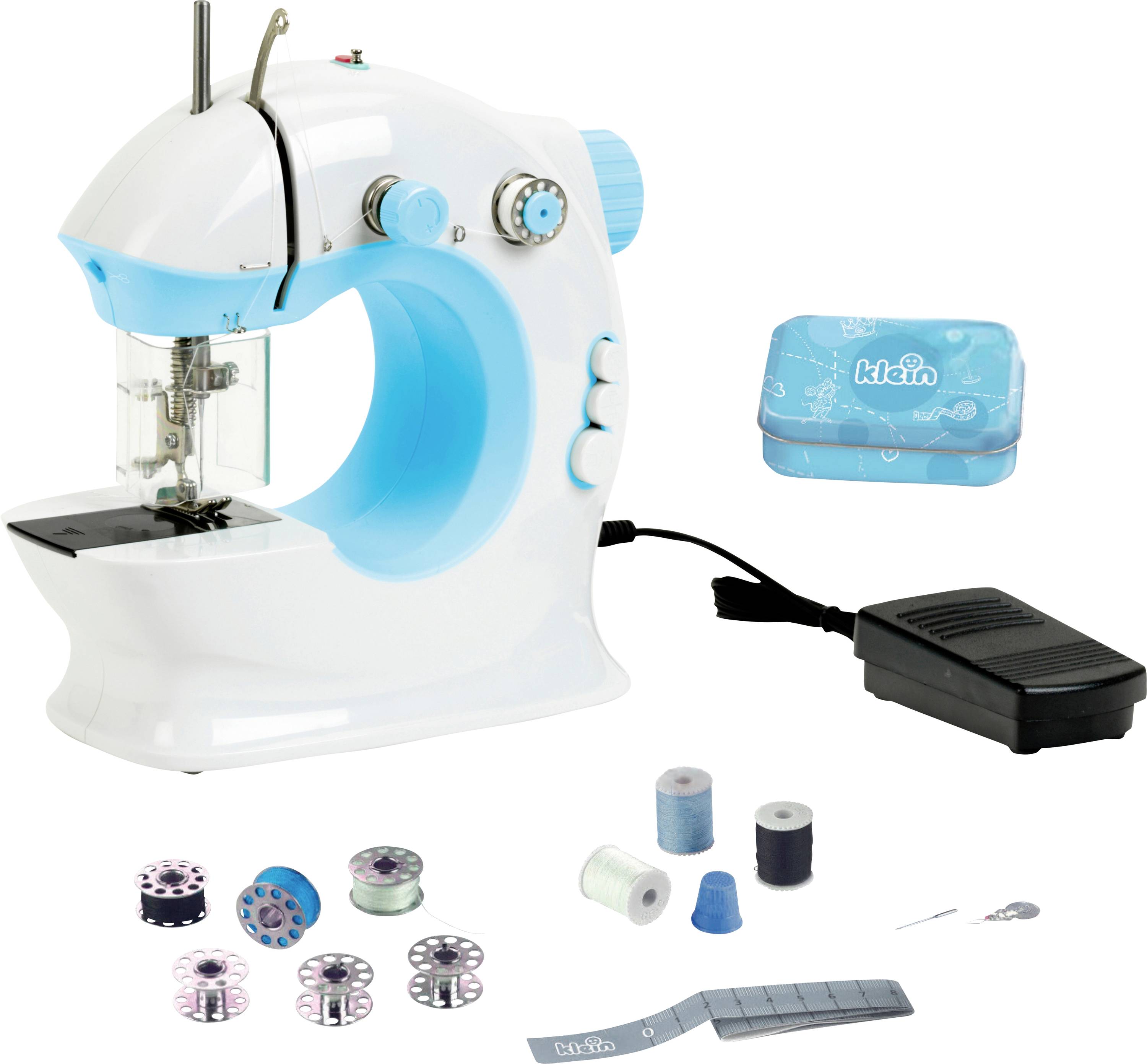 Theo Klein 7929 Machine à coudre pour enfants I sûr et simple I 2 niveaux de vitesse, fil supérieur et inférieur I Jouets pour