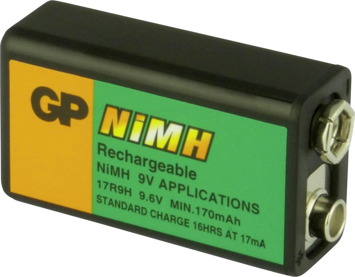 GP Ni-MH Industrial 170 R9H Pile rechargeable 6LR61 (9V) NiMH 9.6 V 170 mAh 1 pc(s)