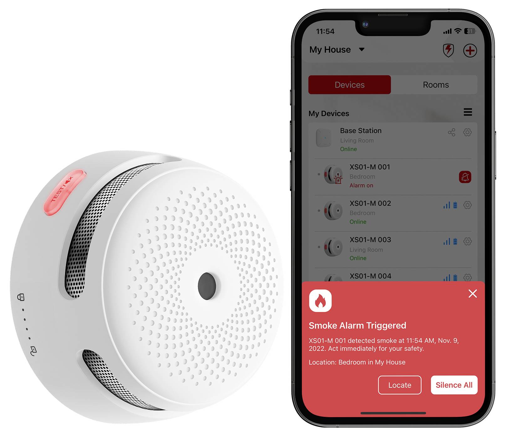 X-Sense Détecteur de fumée (l x H x P) 78 x 48 x 78 mm