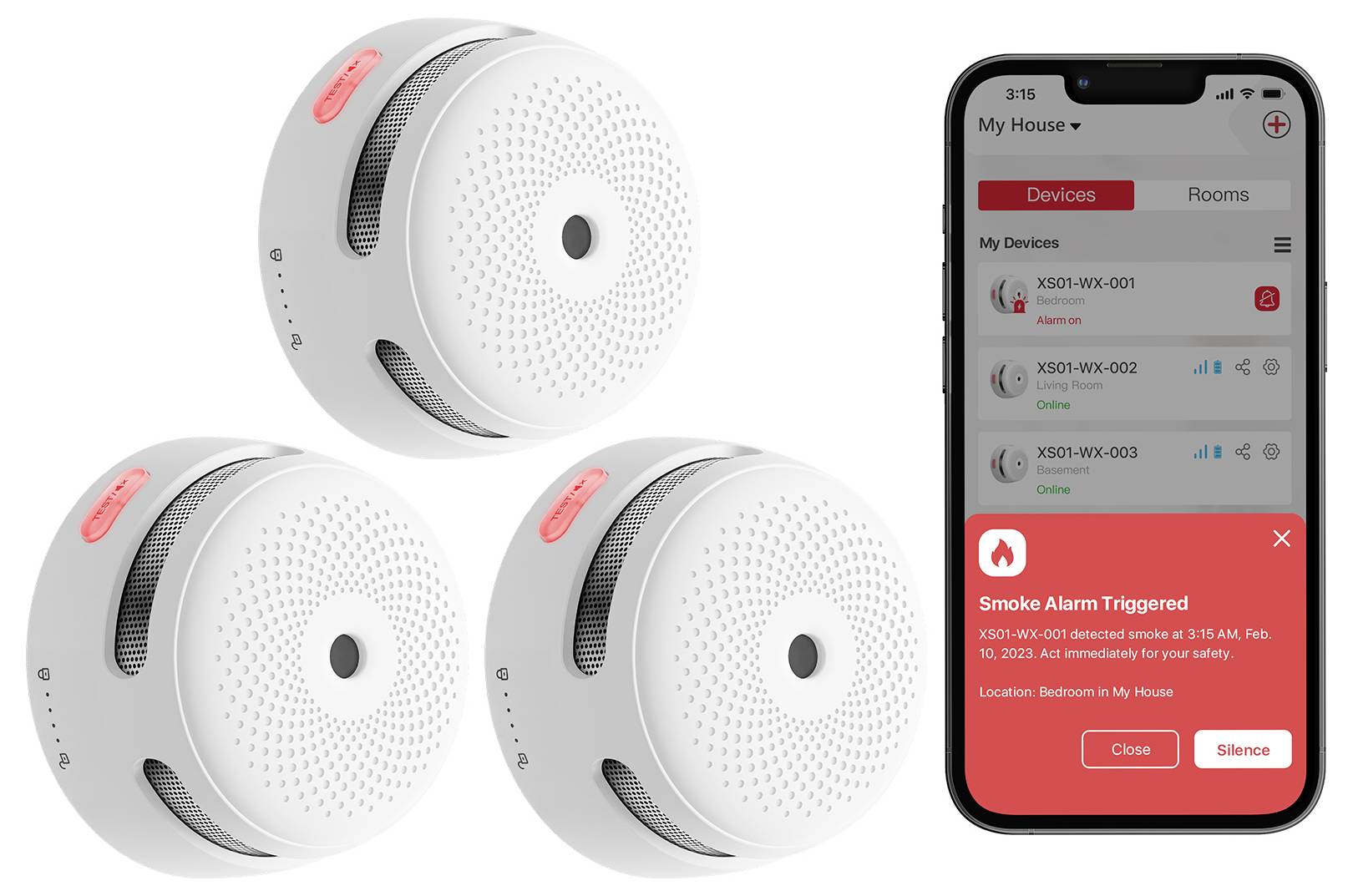 X-Sense XS01-WX Détecteur de fumée (l x H x P) 78 x 48 x 78 mm 10 pc(s) 10 pc(s)