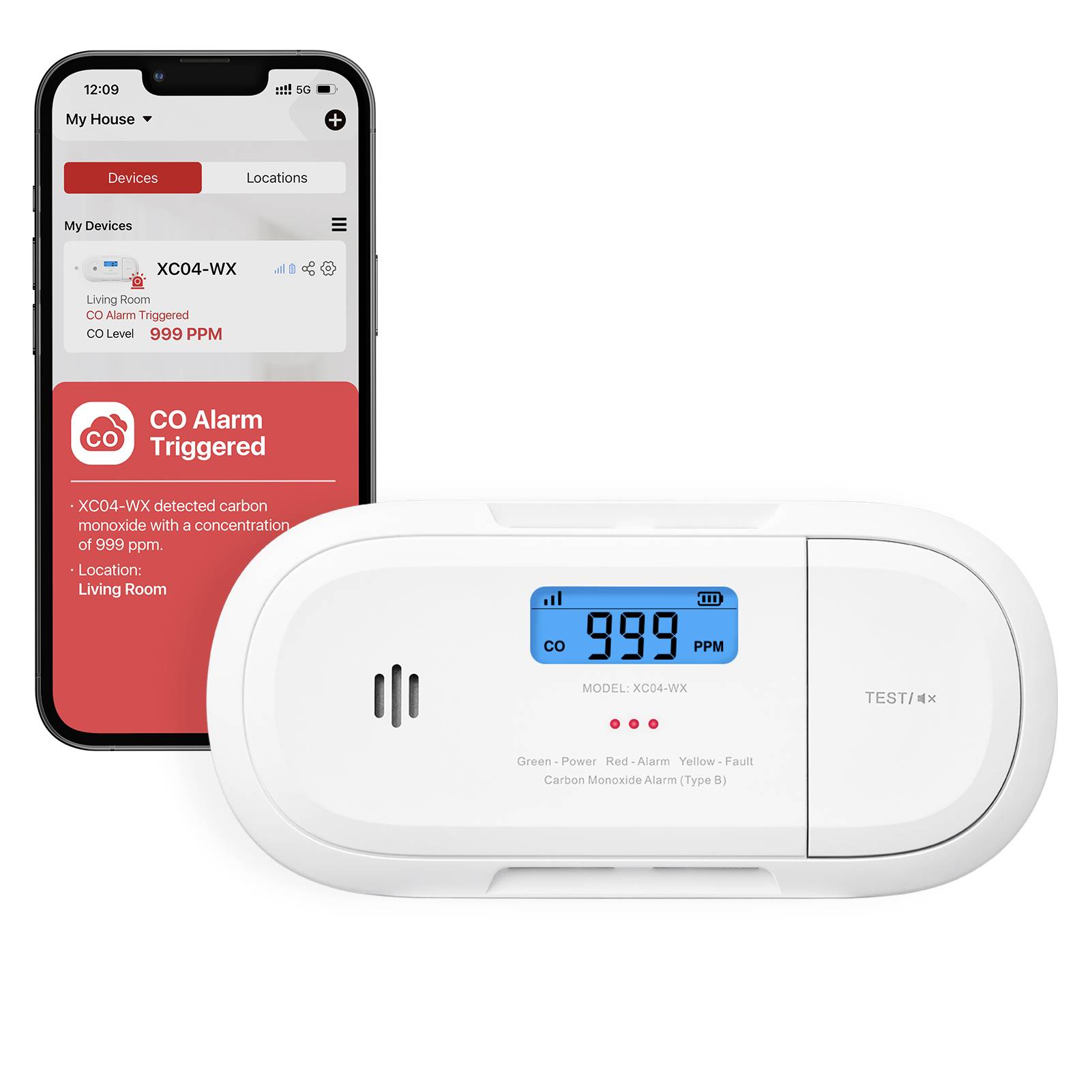 X-Sense XC04-WX Détecteur de monoxyde de carbone à pile(s)