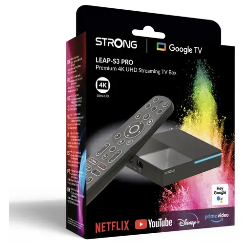 Strong Streamingbox Boîtier de streaming 4k, HDR, connexion réseau Strong Streamingbox Boîtier de streaming 4k, HDR, connexion réseau