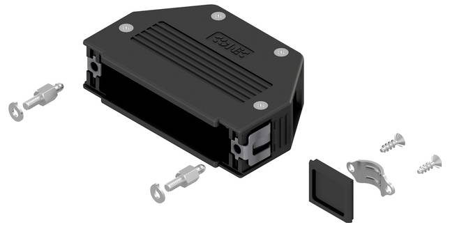 Conec SnapLock 16-003290E Capot SUB-D Nombre de pôles: 50 matière plastique 90 °, 180 ° noir 1 pc(s)