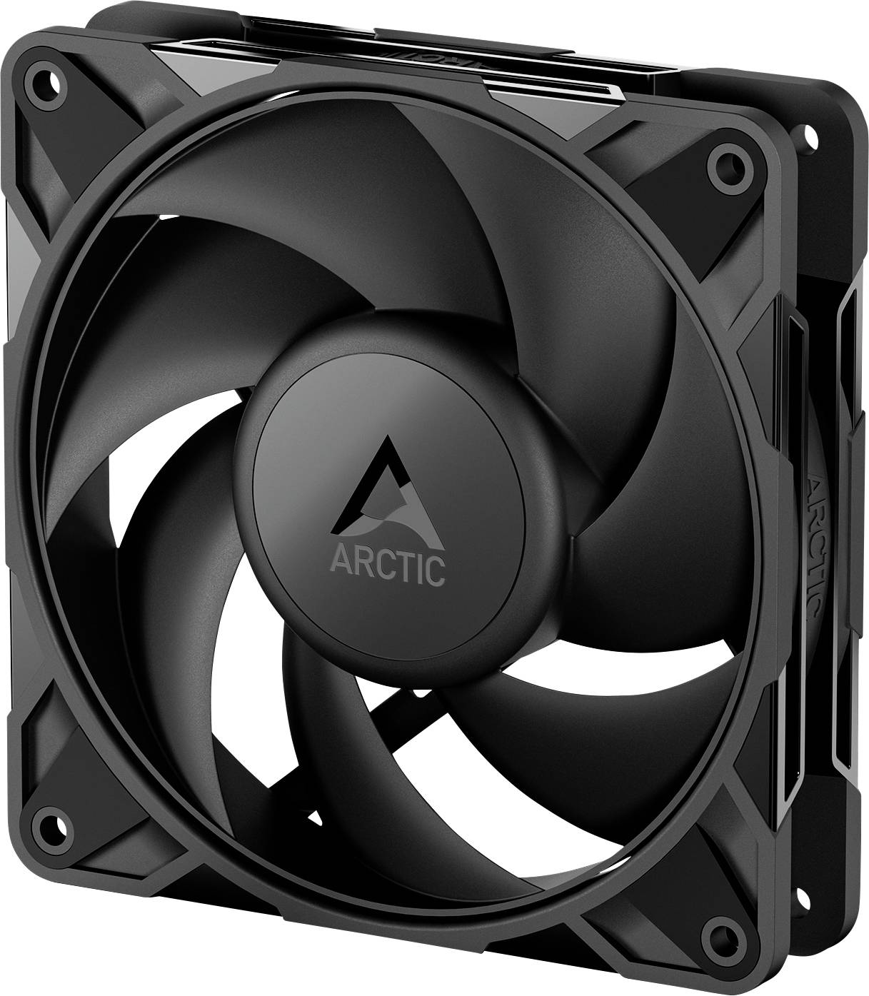 Un ventilateur ARCTIC noir à cinq pales, conçu pour les systèmes de refroidissement.