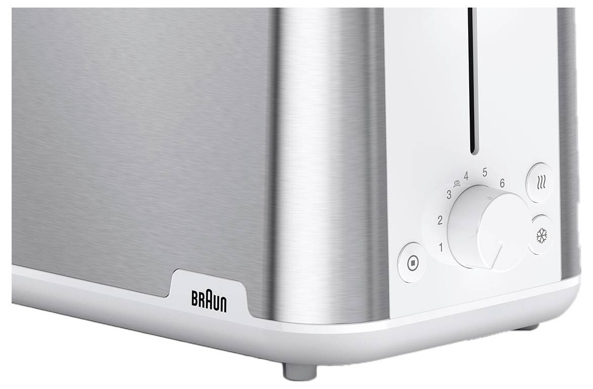 Braun HT 1510 WH Grille-pain sans BPA acier inoxydable, blanc