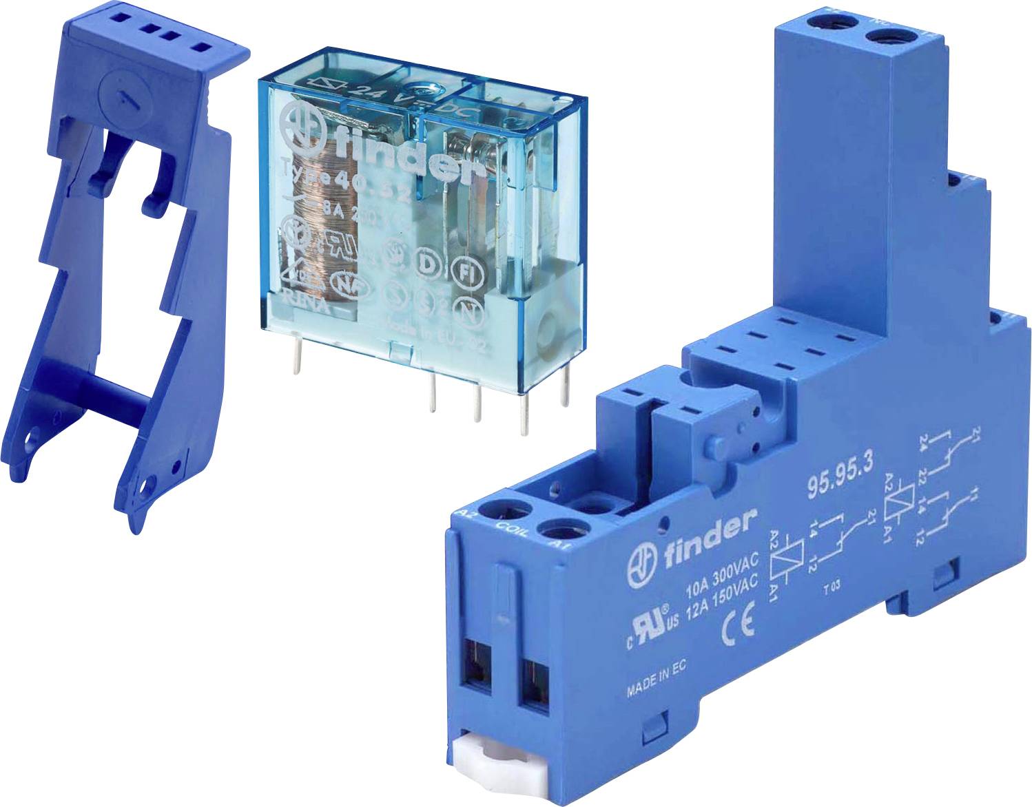 Kit de module de relais de couplage 1 inverseur 16 A, matériau de contact AgSnO2, bobine 24 V c.c.