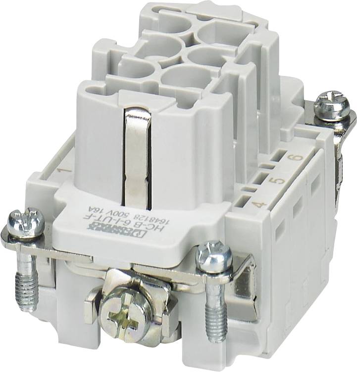 Un bloc de connecteurs électriques industriels gris avec plusieurs bornes et des vis visibles, conçu pour les applications de câblage et de circuits.