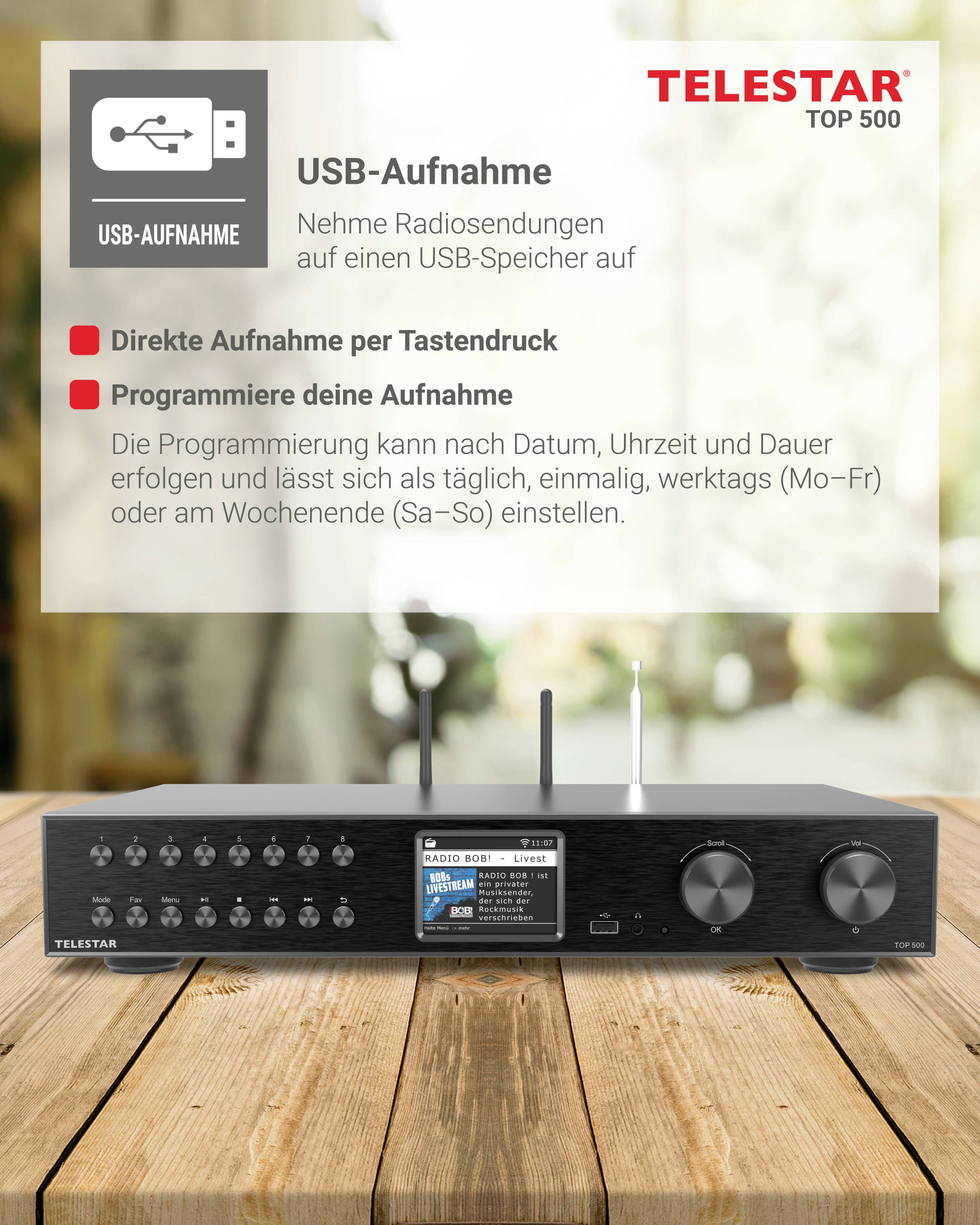 Telestar TOP 500 Schwarz Tuner Hi-Fi noir