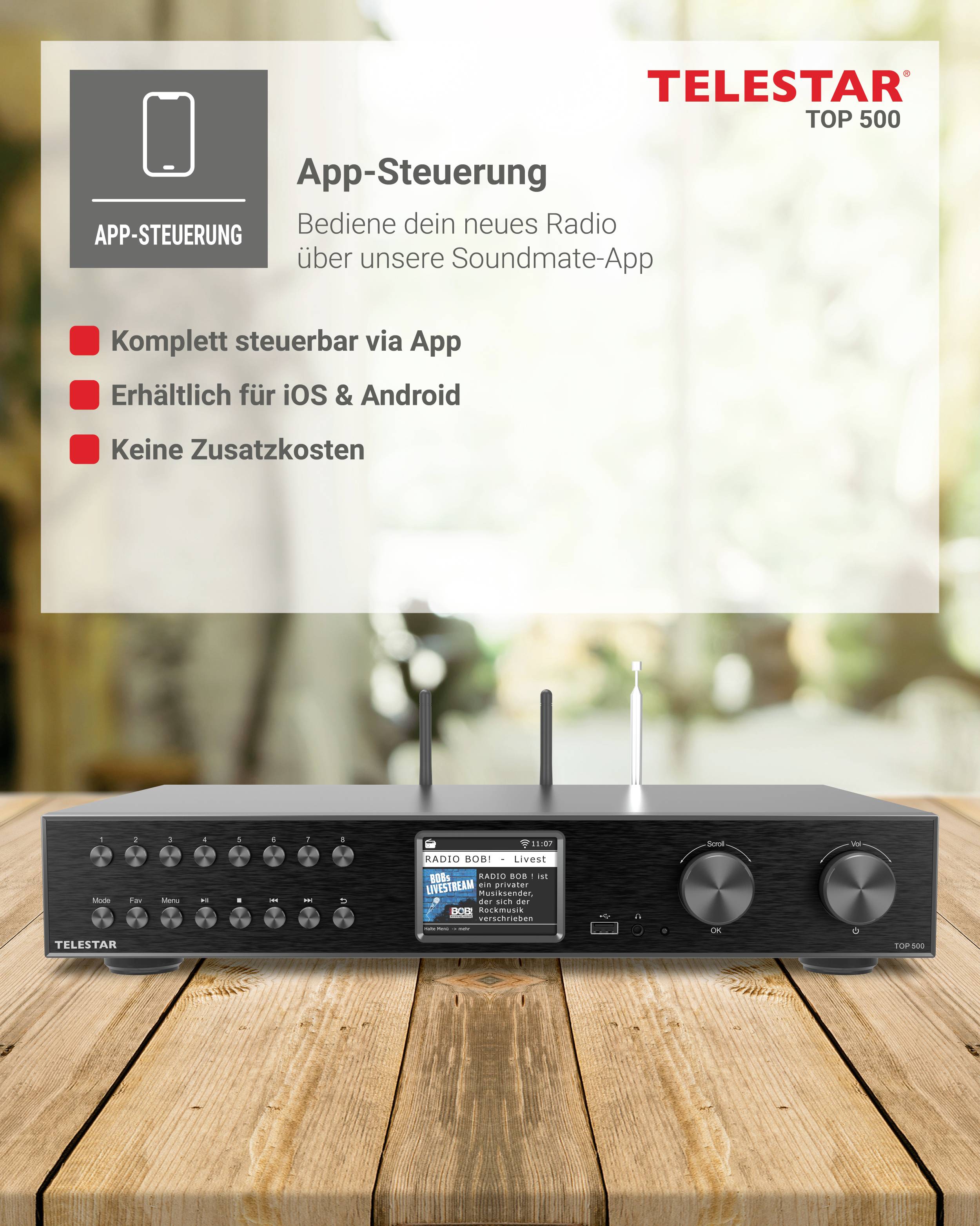 Telestar TOP 500 Schwarz Tuner Hi-Fi noir