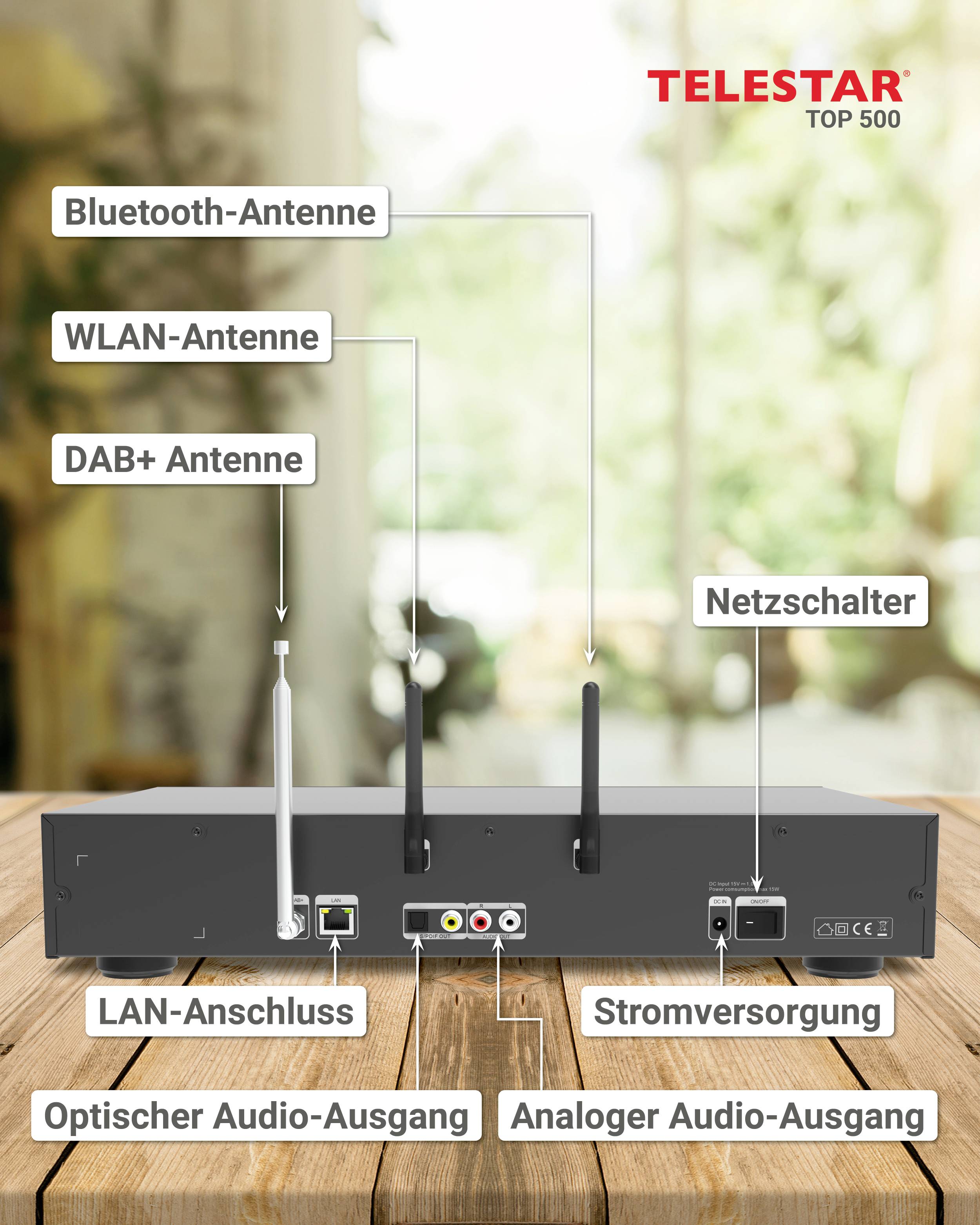 Telestar TOP 500 Schwarz Tuner Hi-Fi noir