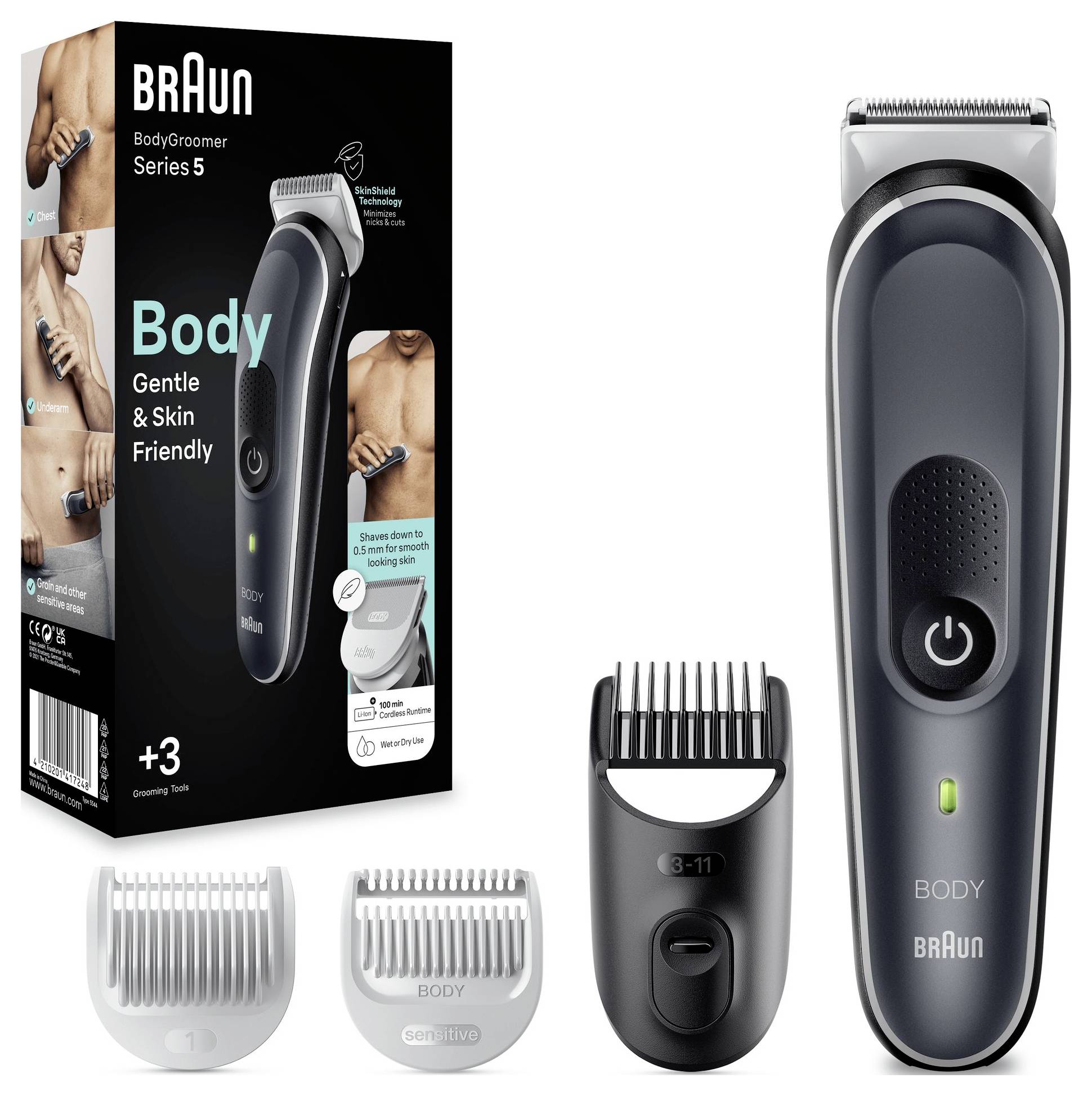Braun BG5340 Tondeuse corps noir, argent