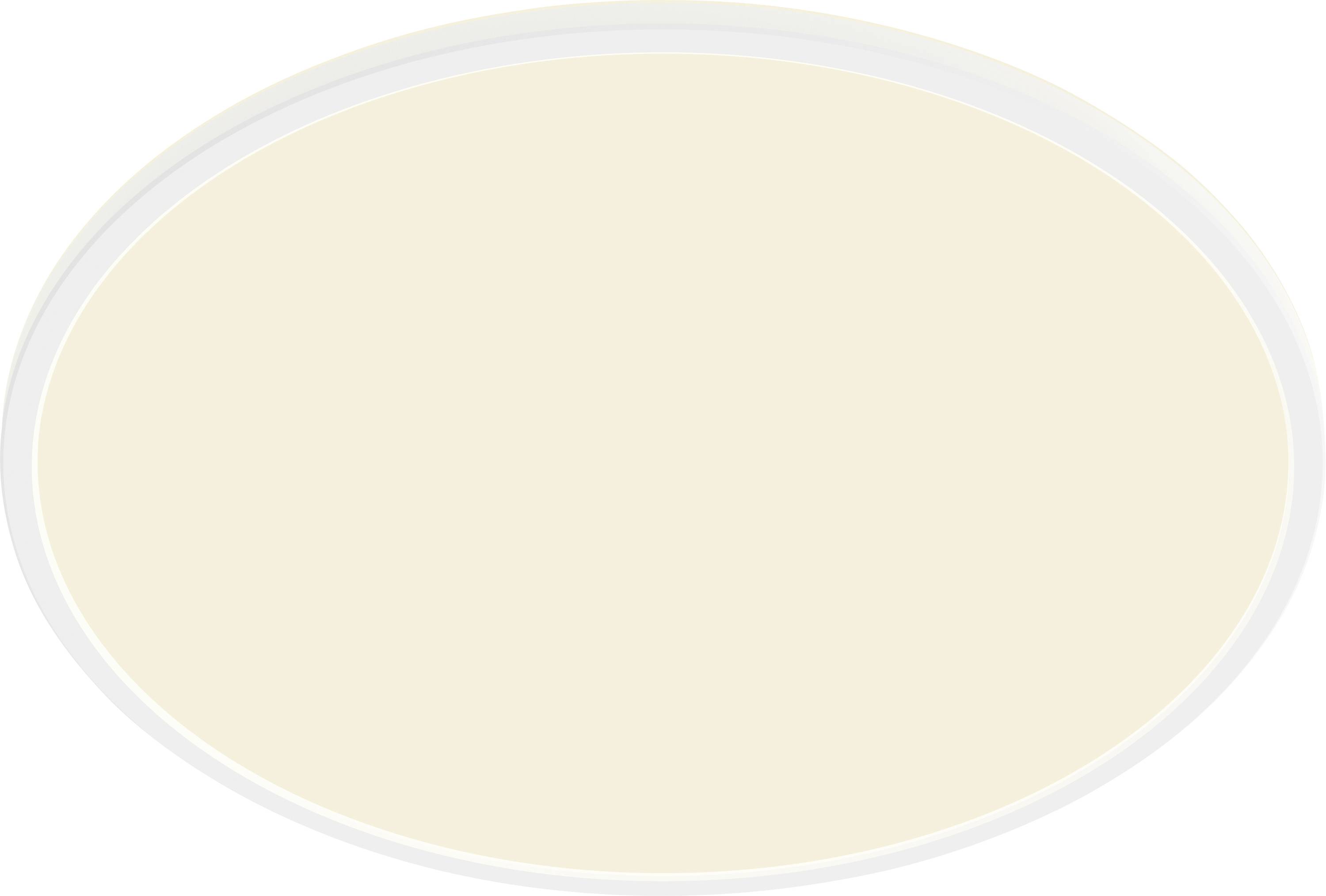 Un ovale simple avec un remplissage beige clair et un contour gris fin, aucun détail ou contexte supplémentaire fourni.