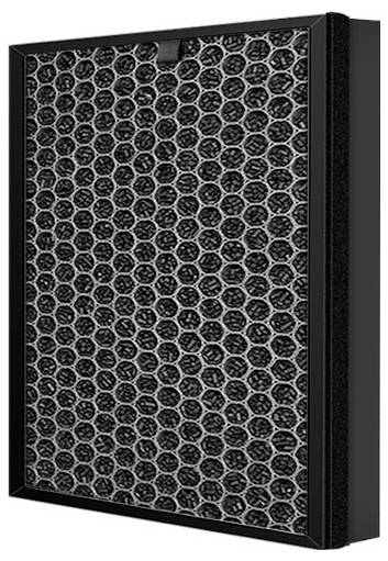 Filtre de purificateur d'air à structure en nid d'abeille, avec un cadre noir, conçu pour capturer les polluants et améliorer la qualité de l'air.