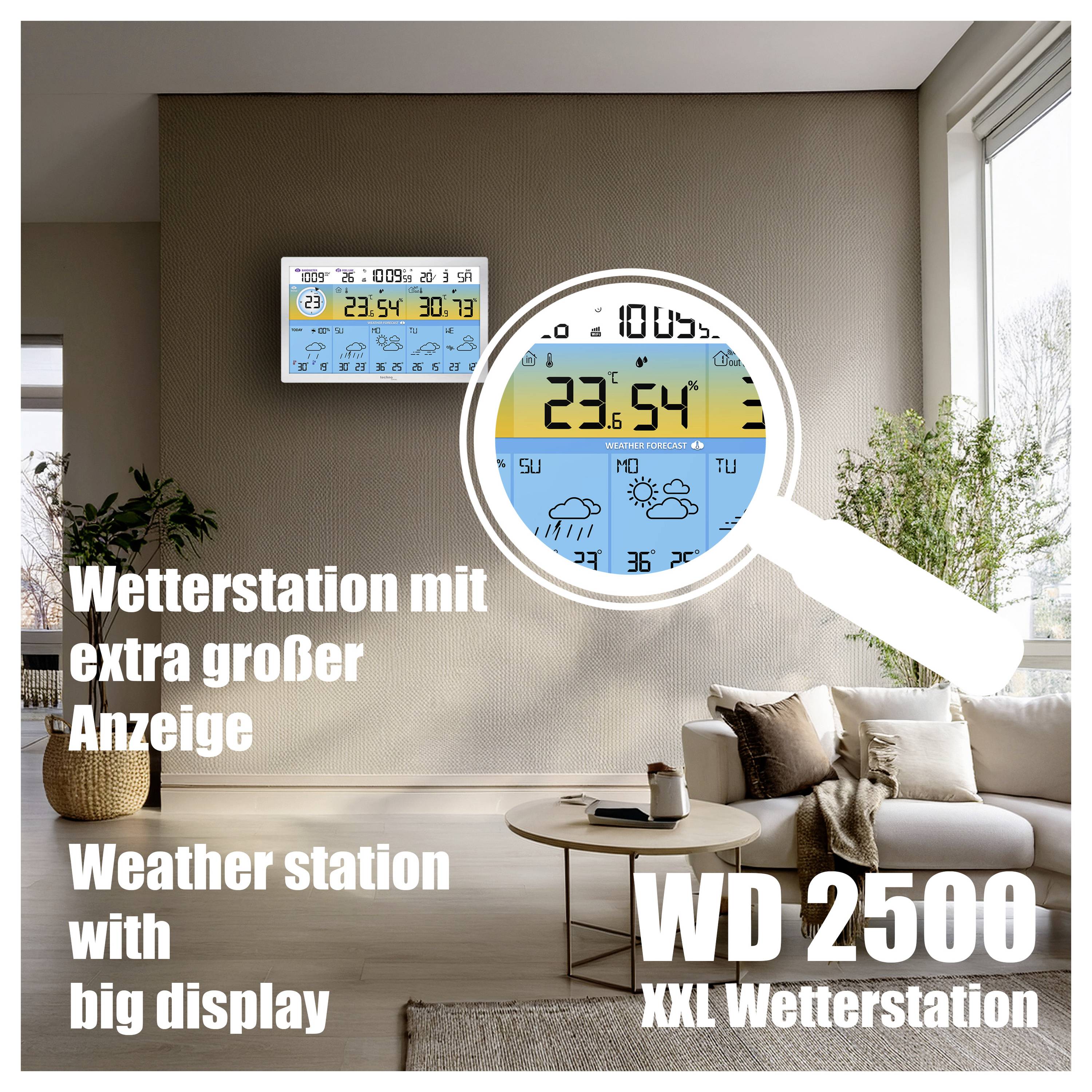 Techno Line WD2500 WD2500 Station météo radiopilotée Nombre de capteurs max. 3