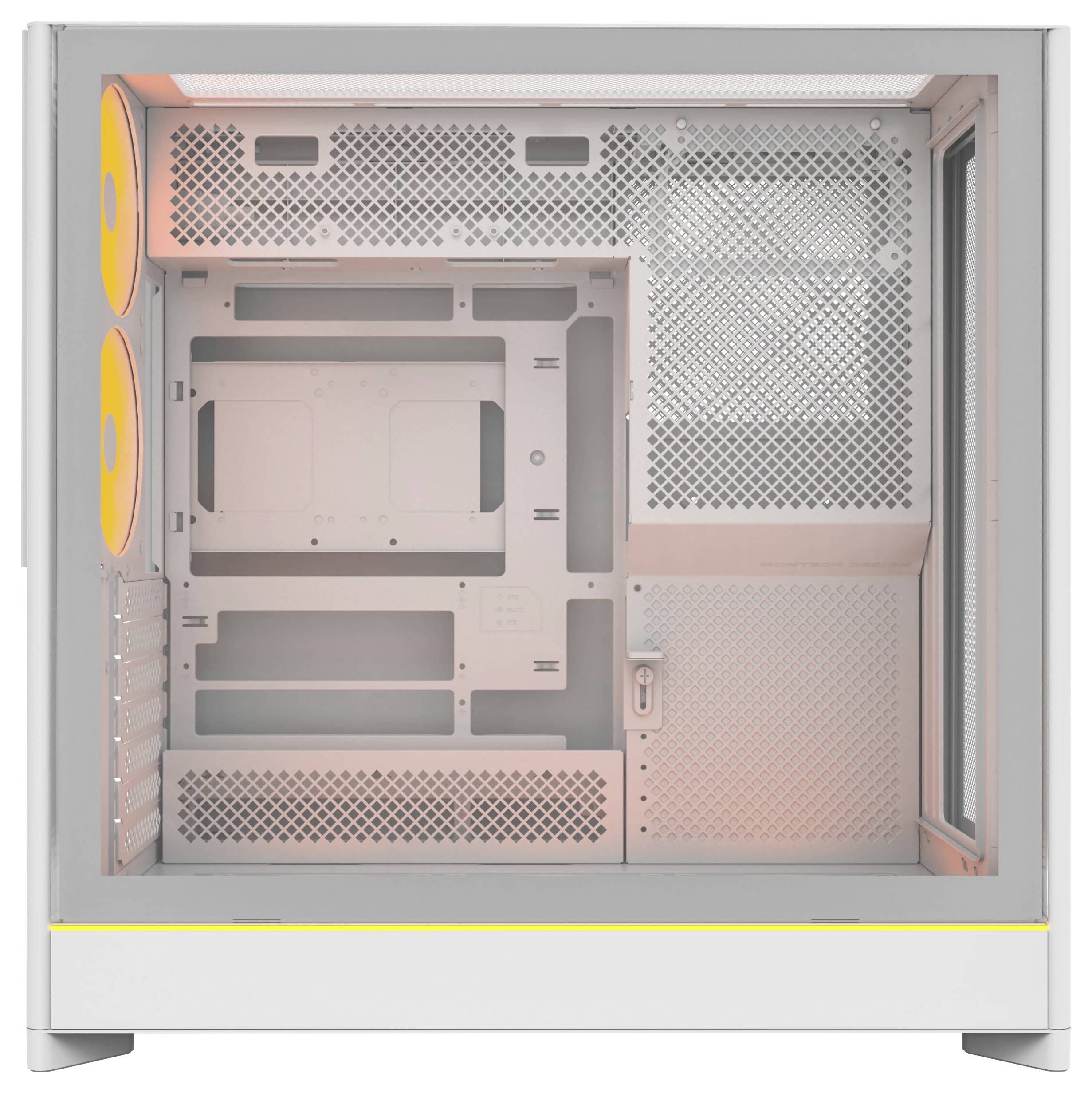 Tour midi MONTECH Boîtier, Boîtier gaming, Boîtier PC blanc