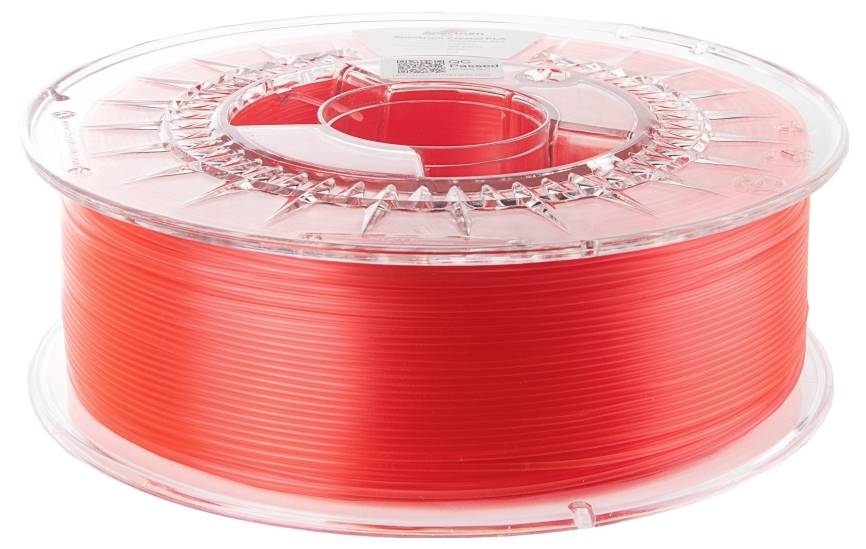Un rouleau de filament d'impression 3D rouge, montrant un matériau enroulé de manière serrée et adapté à l'utilisation dans des imprimantes 3D.