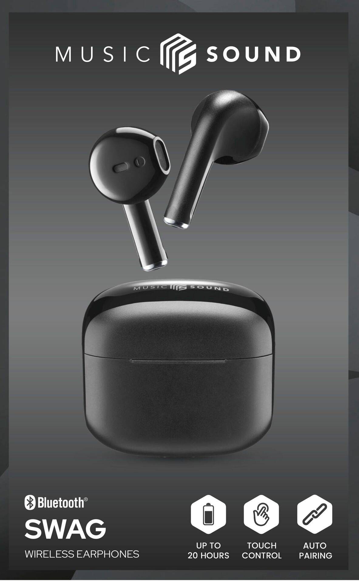 Cellularline Oreillette Bluetooth, sans fil noir boîtier de charge