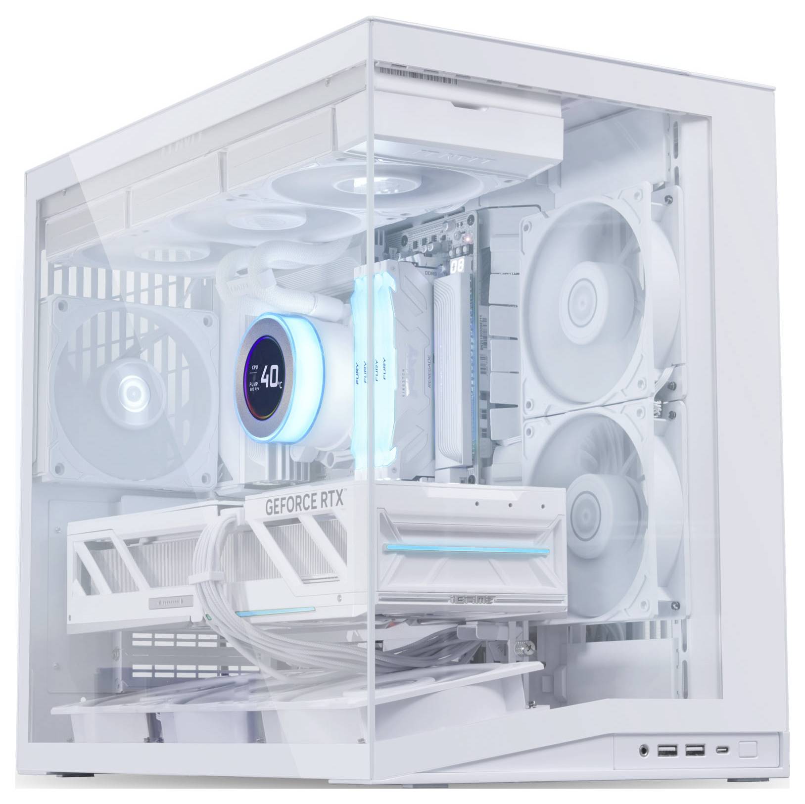 mini-tour Lian Li O11 Dynamic Mini V2 Flow Boîtier, Boîtier PC, Boîtier gaming blanc